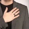 ACIES Polished Silver Band with Black Enamel sold by Marco Dal Maso