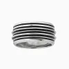 ACIES Polished Silver Band with Black Enamel sold by Marco Dal Maso