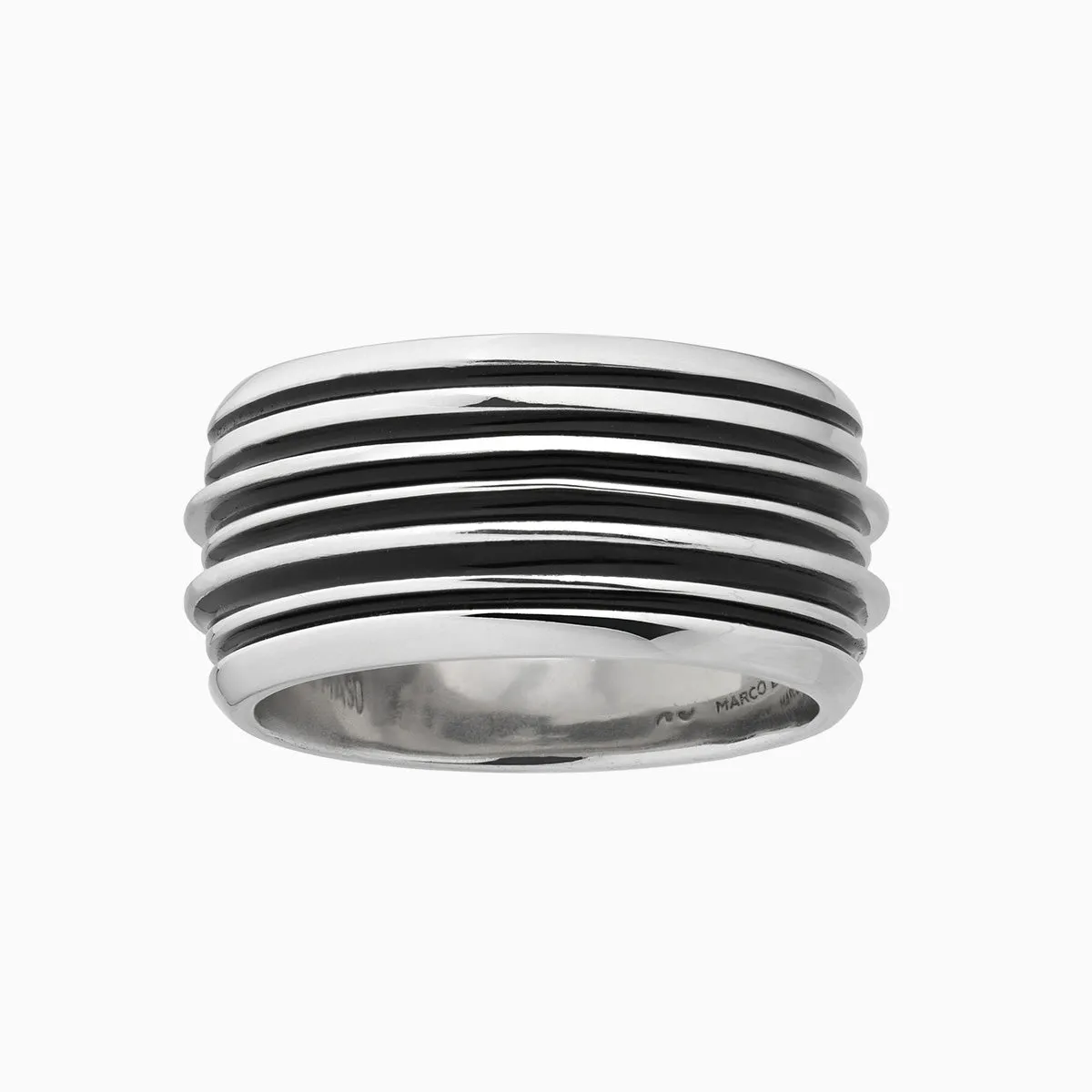 ACIES Polished Silver Band with Black Enamel sold by Marco Dal Maso product image thumbnail 3