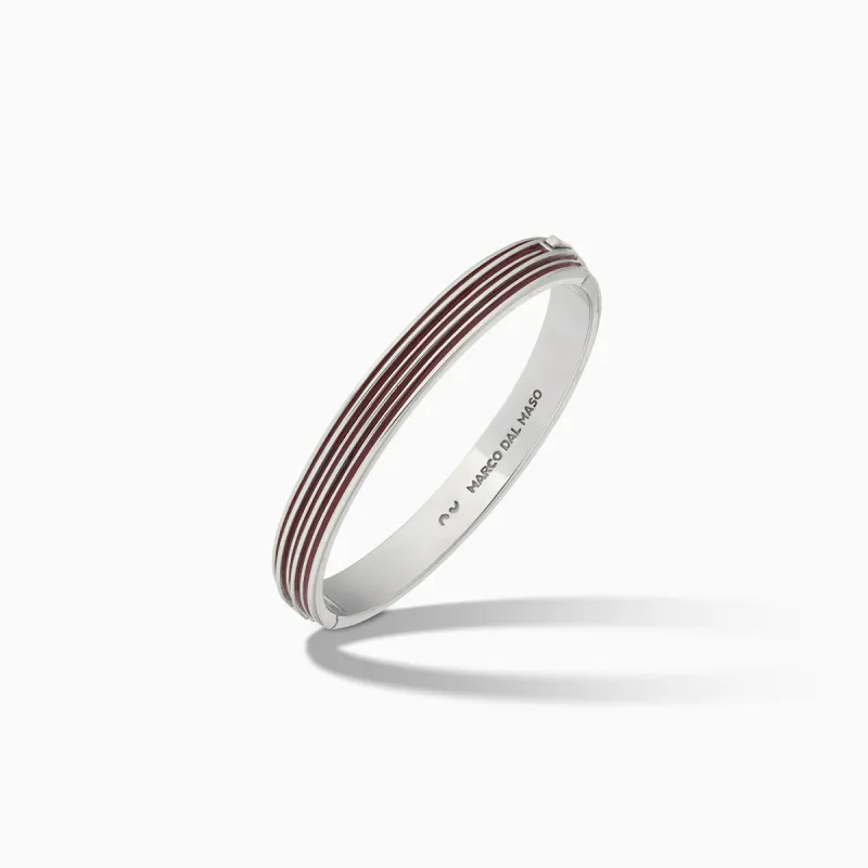 ACIES Polished Silver Cuff with Red Enamel sold by Marco Dal Maso