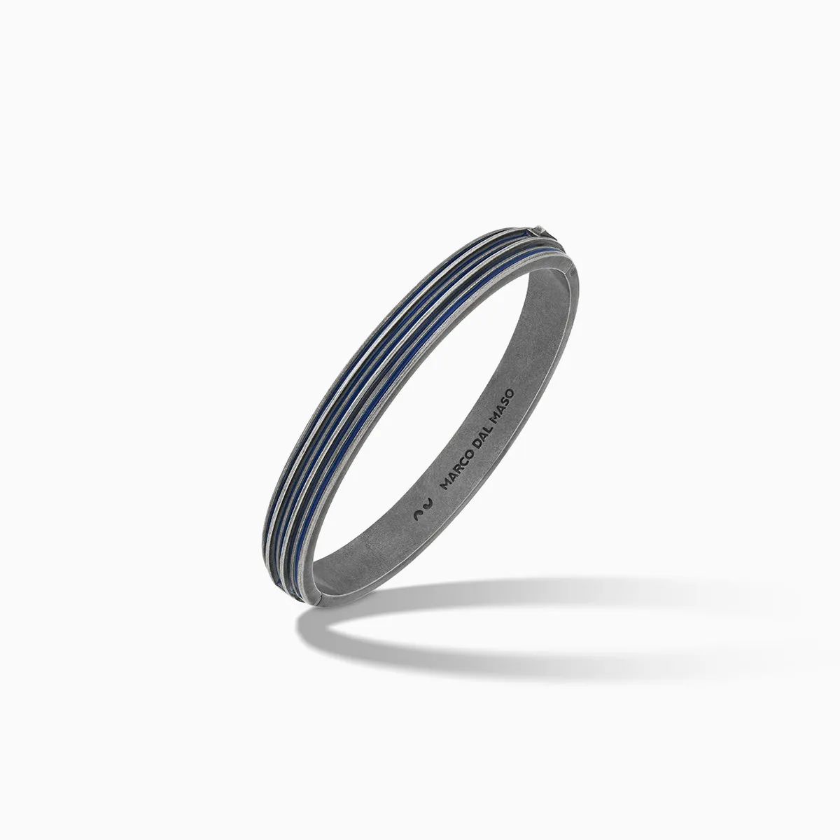 ACIES Oxidized Silver Cuff with Blue Enamel sold by Marco Dal Maso