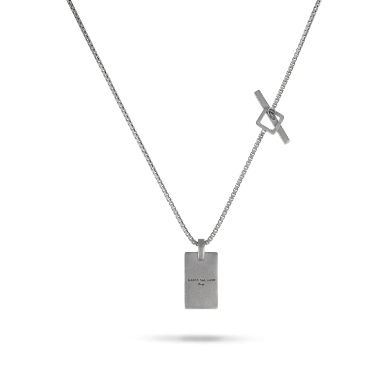 ELAN Oxidized Silver Tag with Ivory Enamel sold by Marco Dal Maso