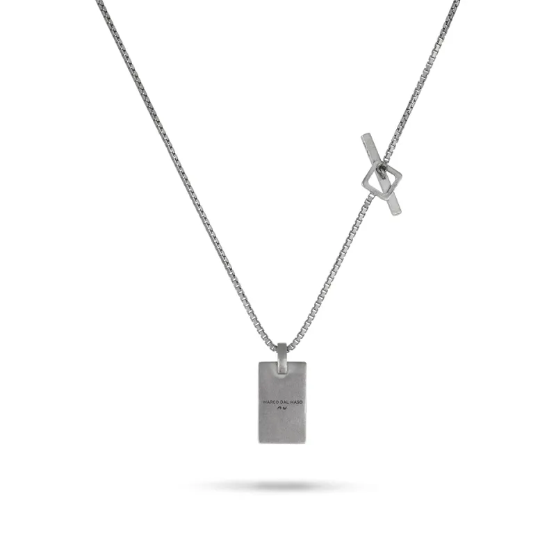 ELAN Oxidized Silver Tag with Blue Enamel sold by Marco Dal Maso