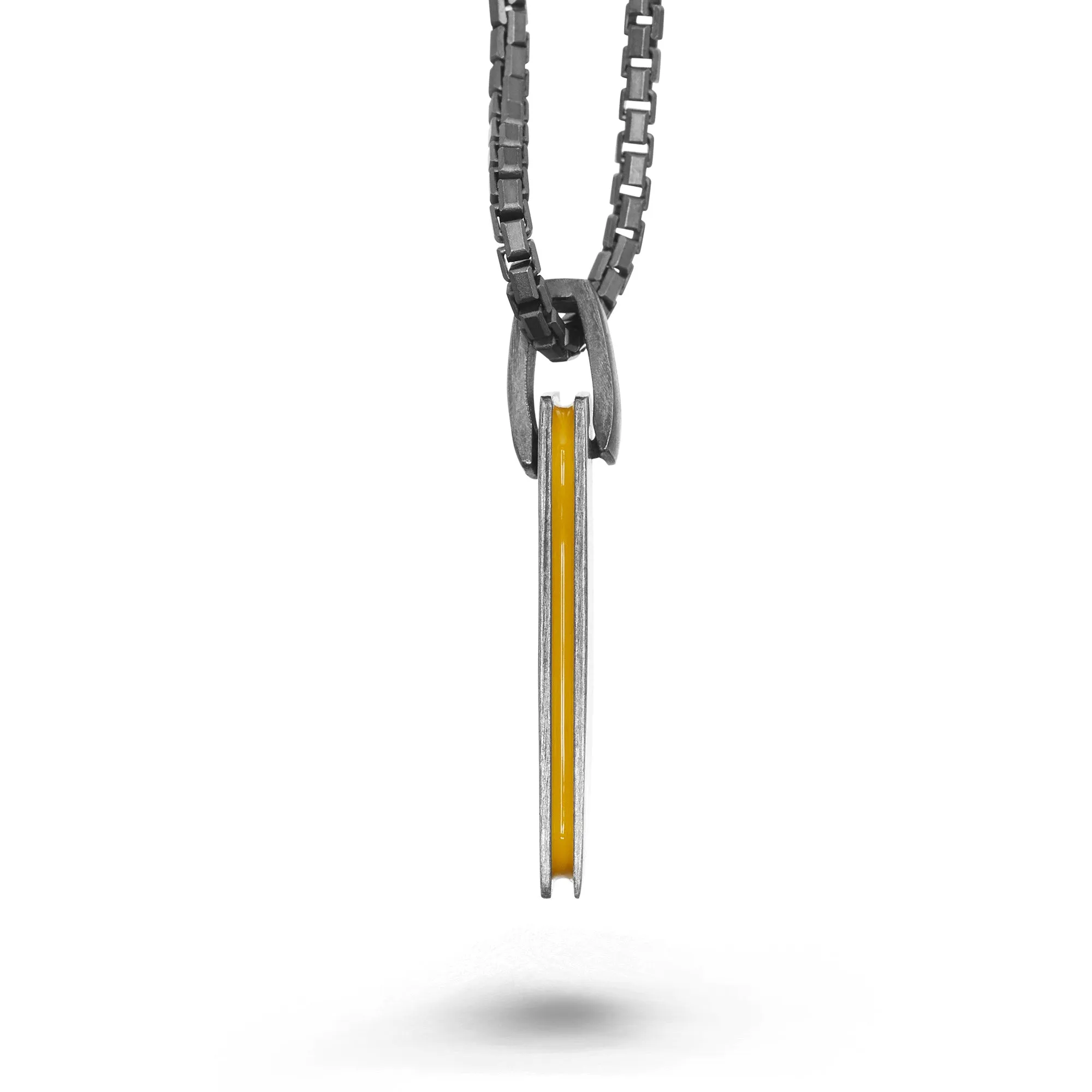 ELAN Oxidized Silver Tag with Yellow Enamel sold by Marco Dal Maso product image thumbnail 3