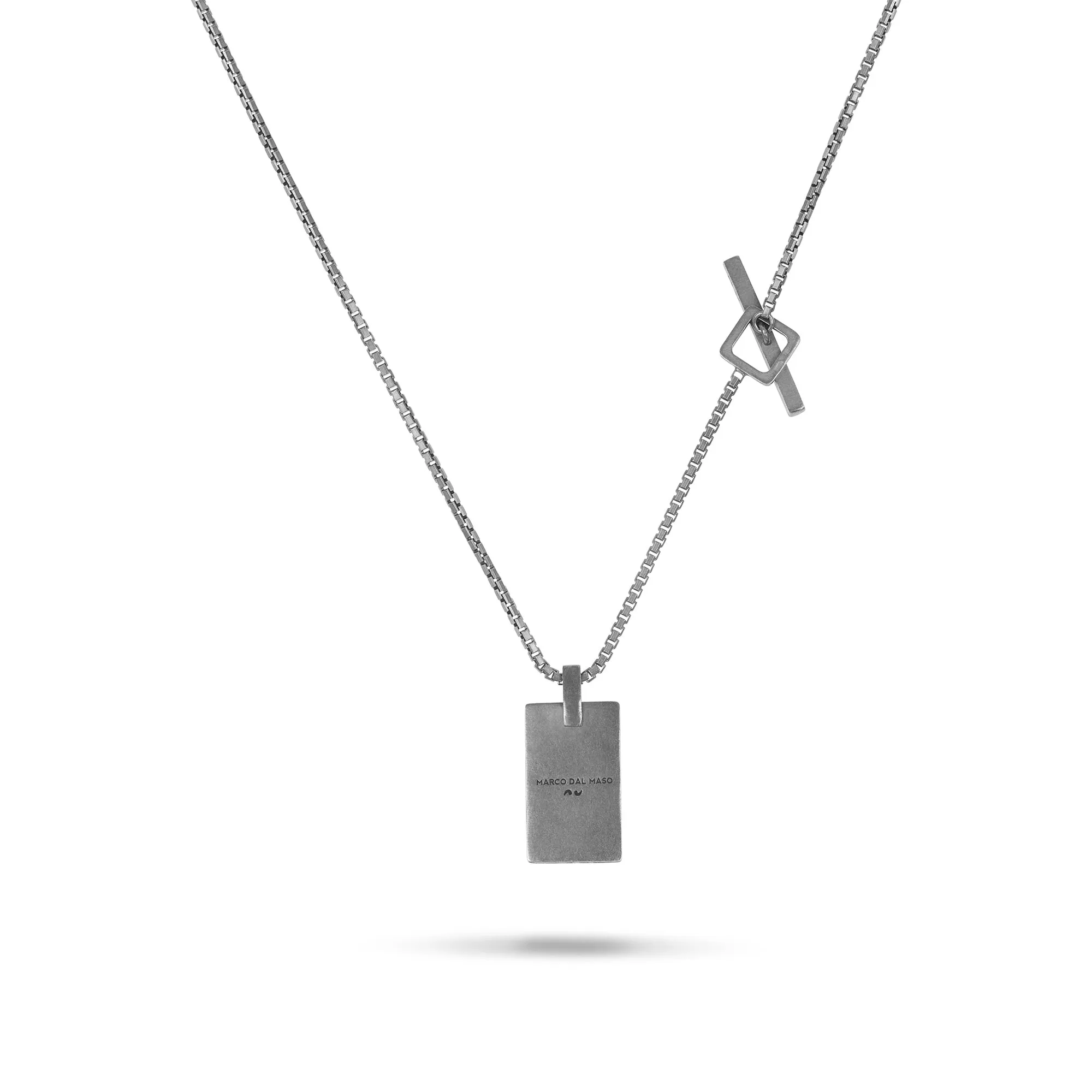 ELAN Oxidized Silver Tag with Black Enamel sold by Marco Dal Maso