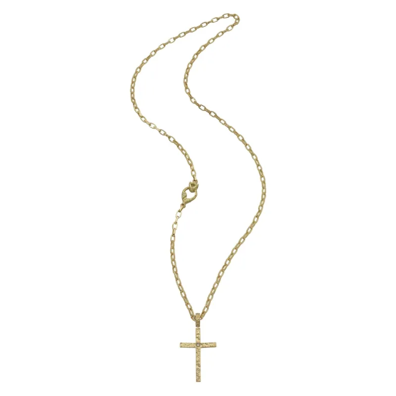 The Cross 18kt Yellow Gold Pendant with Diamond Centre sold by Marco Dal Maso