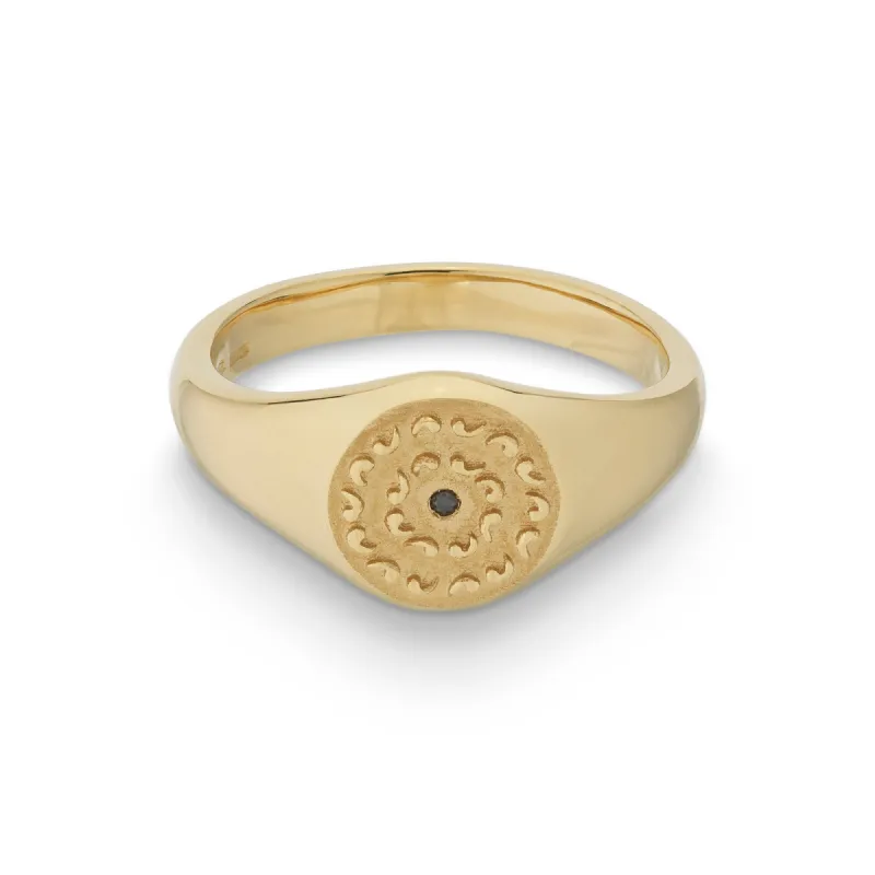 ICON Signet Ring with Single Black Diamond sold by Marco Dal Maso