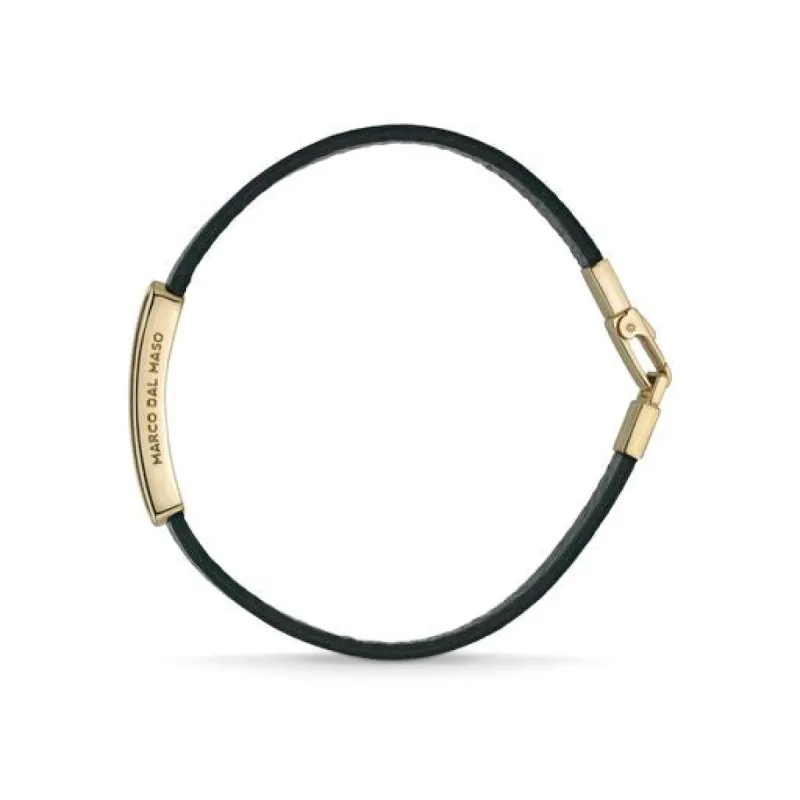 FRAME Black Enameled ID Leather 18k Bracelet sold by Marco Dal Maso