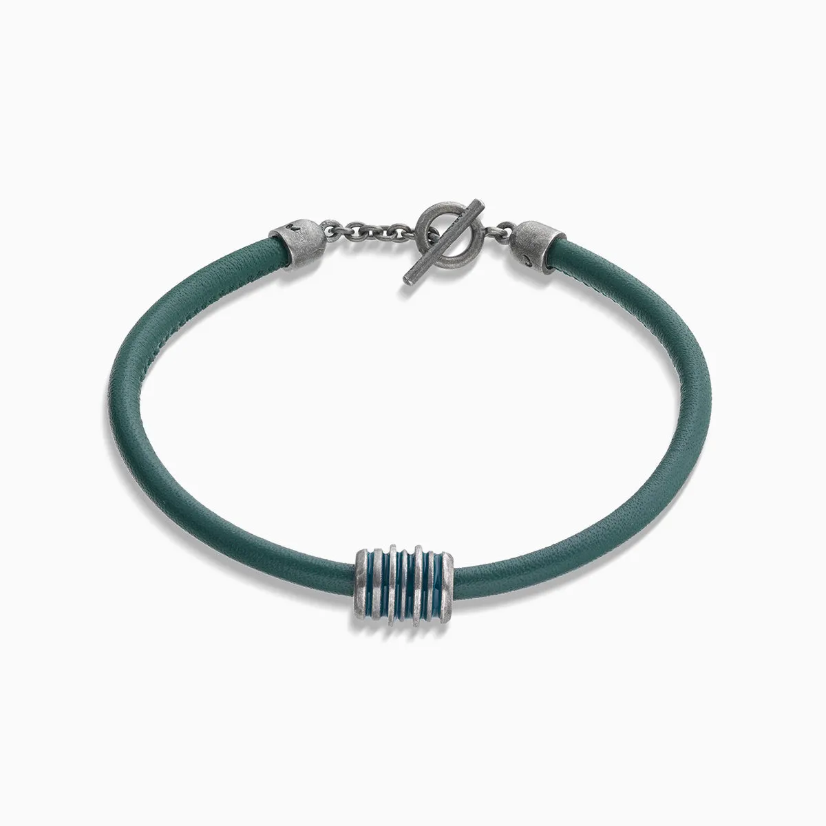 ACIES Roller Bracelet with Green Enamel and Leather sold by Marco Dal Maso product image thumbnail 4