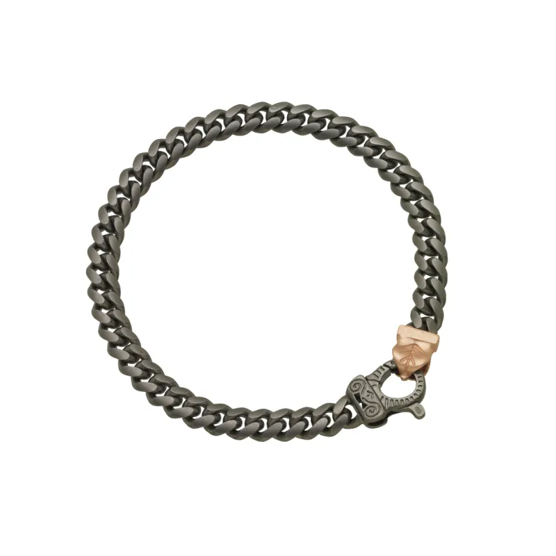 FLAMING TONGUE 18K Rose Gold Vermeil and Matte Burnished Chain Bracelet sold by Marco Dal Maso