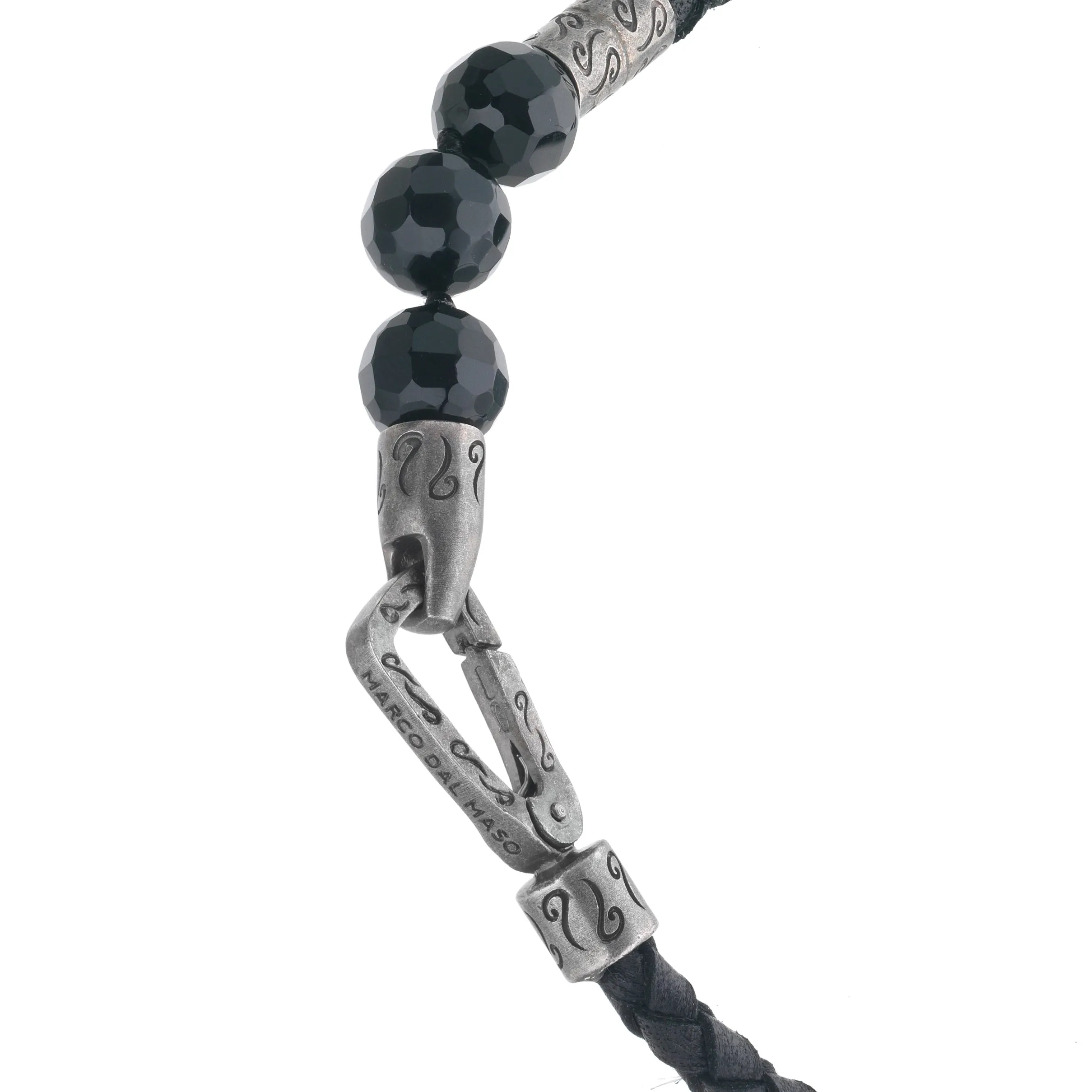LASH 3 Beaded Onyx with black leather bracelet sold by Marco Dal Maso product image thumbnail 4