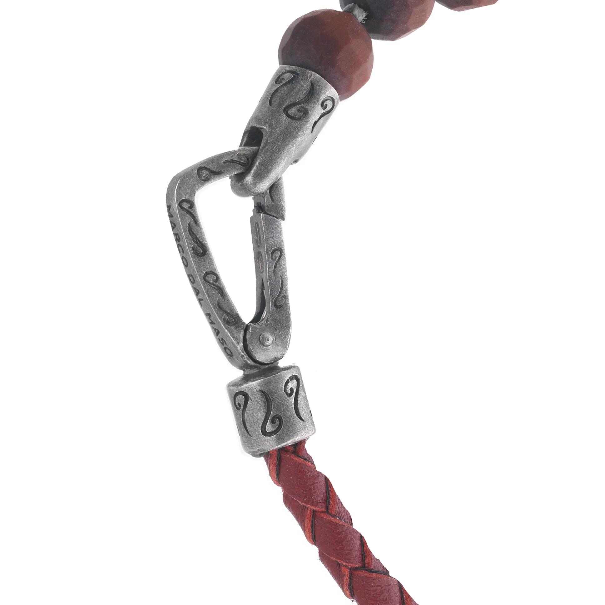 LASH 3 Beaded Red Tiger Eye with red leather bracelet sold by Marco Dal Maso product image thumbnail 4