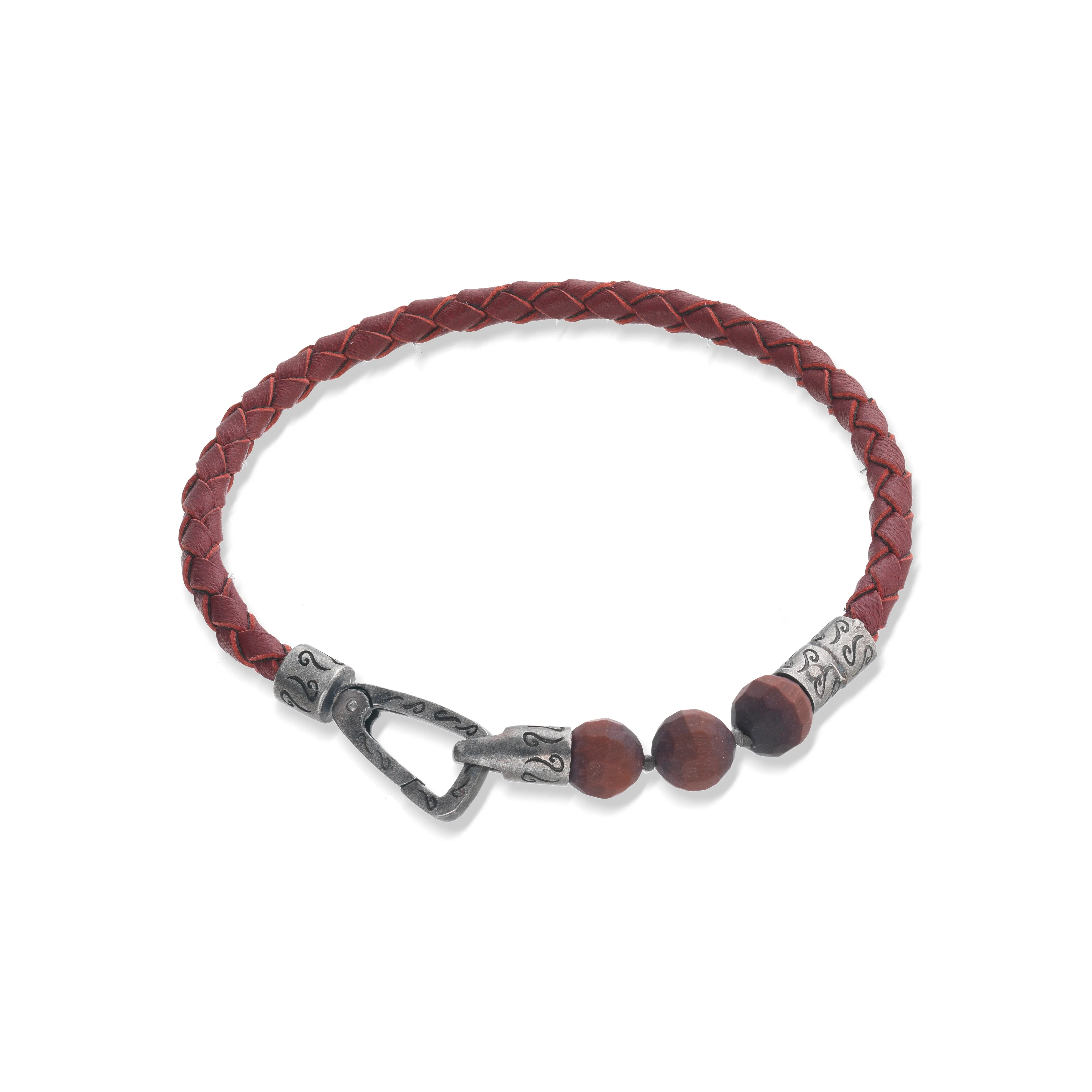 LASH 3 Beaded Red Tiger Eye with red leather bracelet sold by Marco Dal Maso product image thumbnail 3