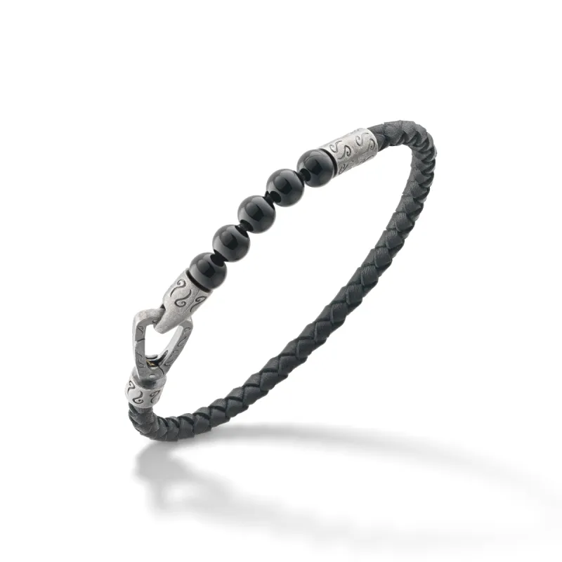 Onyx Single Leather Bracelet sold by Marco Dal Maso