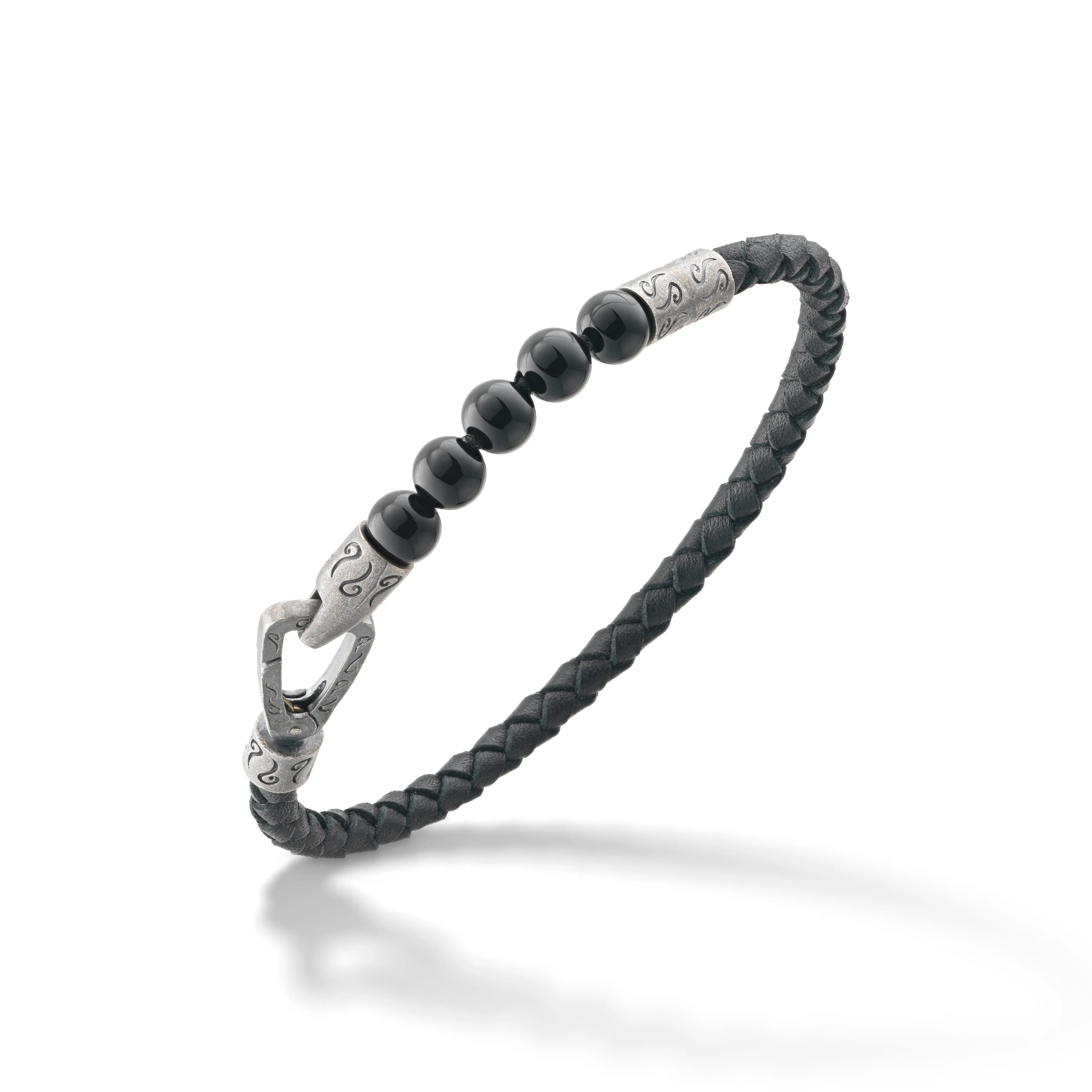 Onyx Single Leather Bracelet sold by Marco Dal Maso