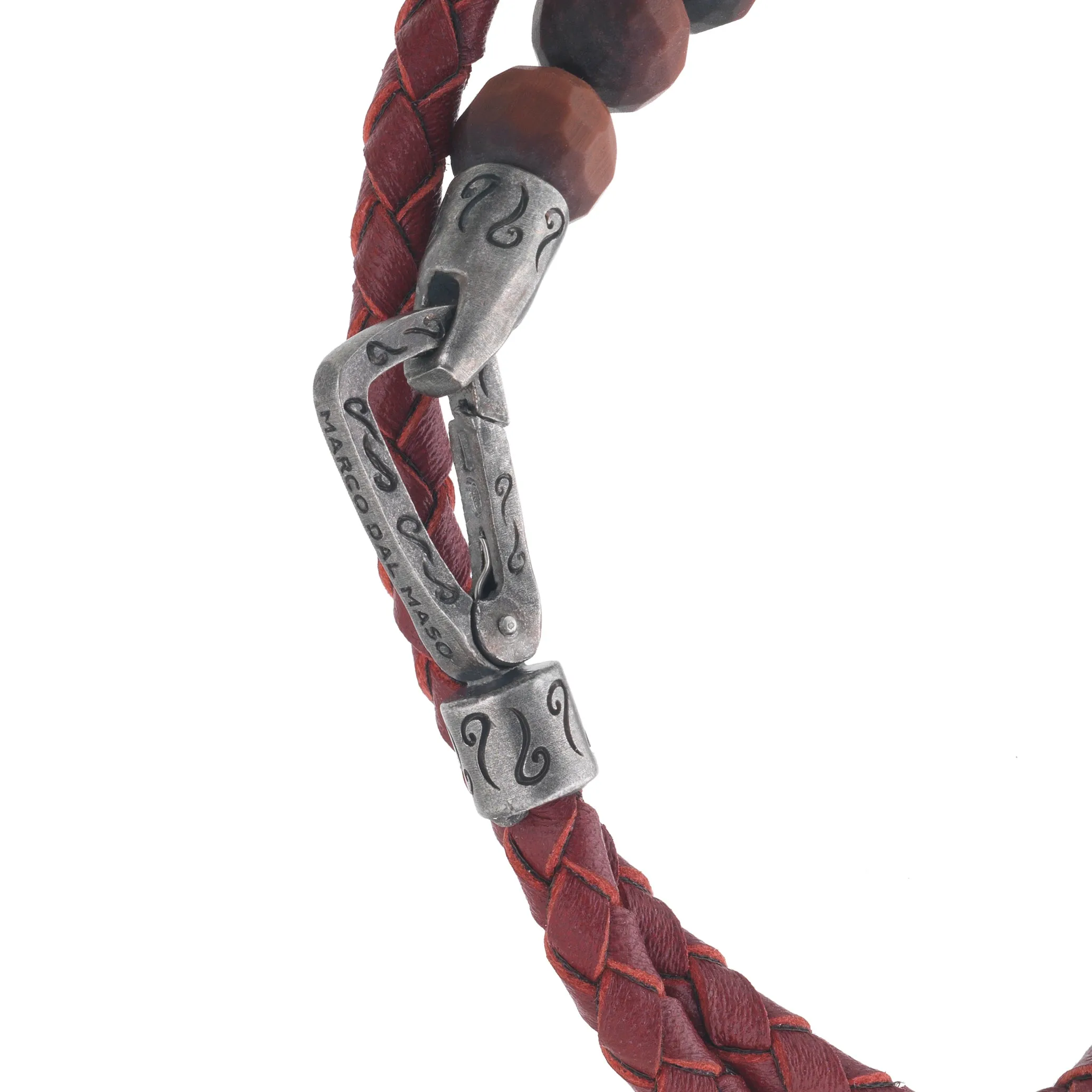 LASH Faceted Red Tiger Eye Double Wrap Leather Bracelet sold by Marco Dal Maso product image thumbnail 4