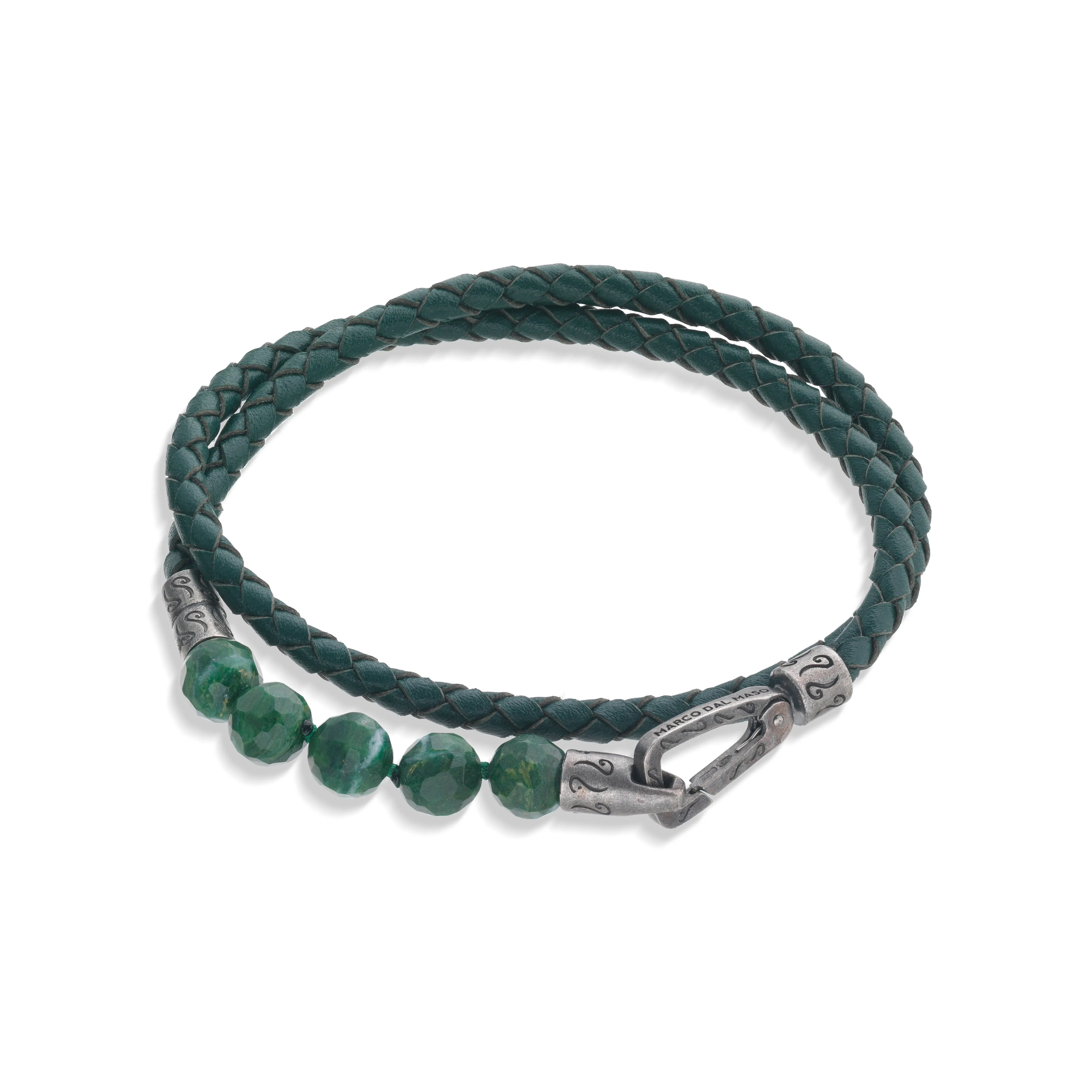 LASH Faceted African Jadeite Double Wrap Leather Bracelet sold by Marco Dal Maso product image thumbnail 3