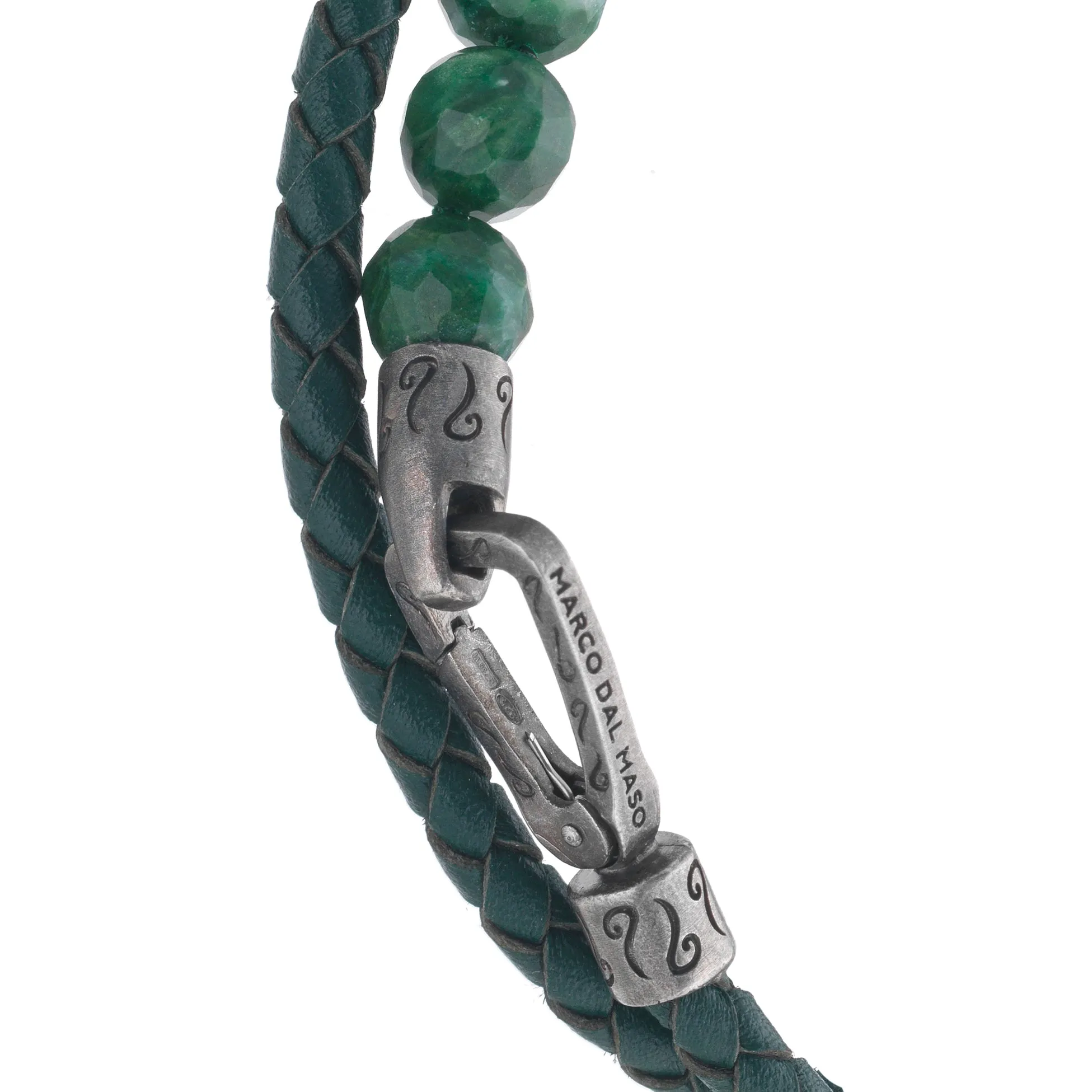 LASH Faceted African Jadeite Double Wrap Leather Bracelet sold by Marco Dal Maso product image thumbnail 5