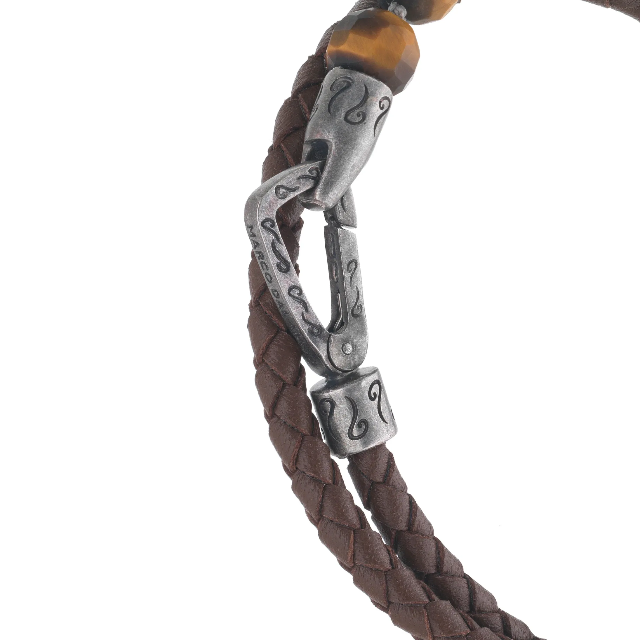 LASH Faceted Tiger Eye Double Wrap Leather Bracelet sold by Marco Dal Maso product image thumbnail 4