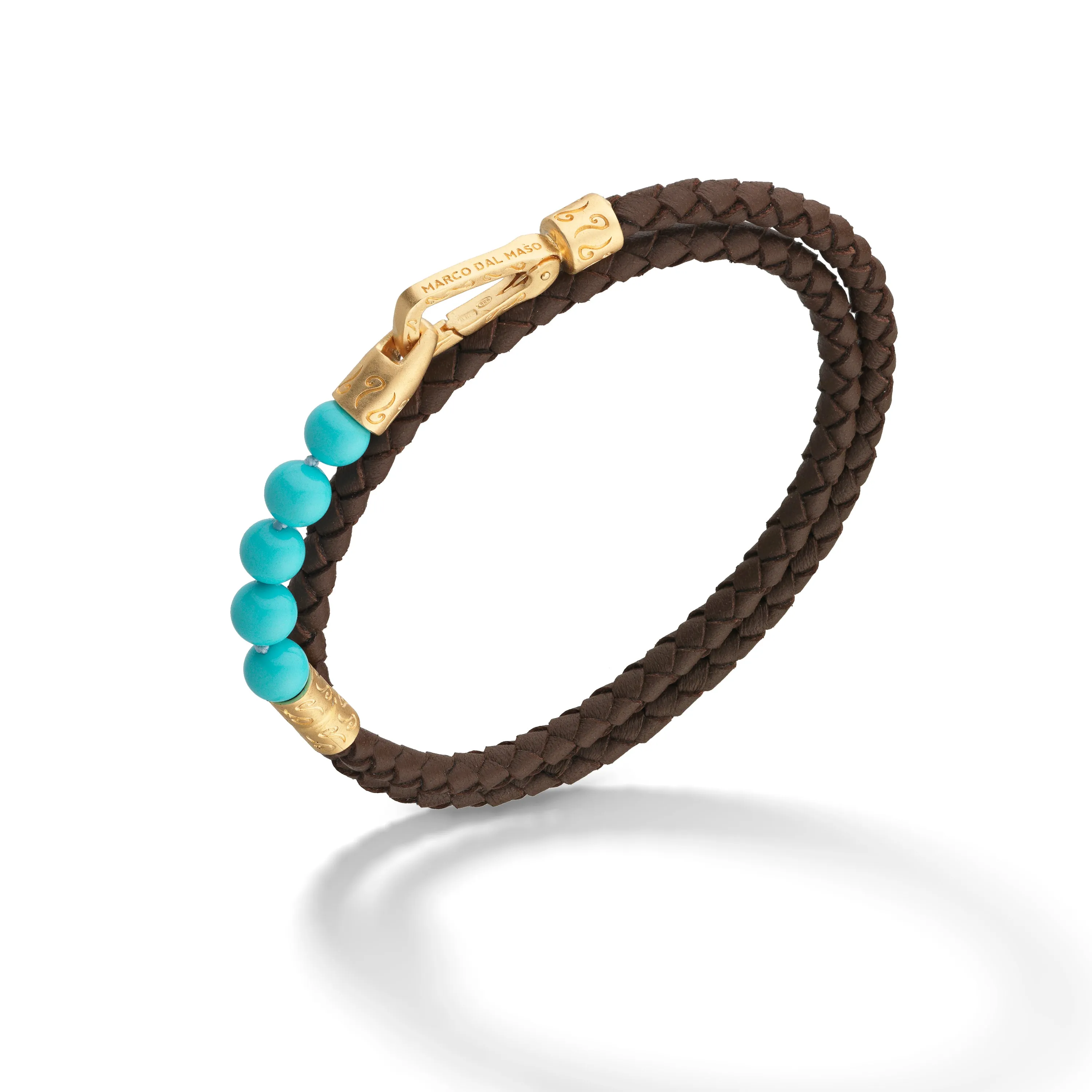 Polished 6mm Turquoise 18K Yellow Gold Vermeil Bracelet sold by Marco Dal Maso