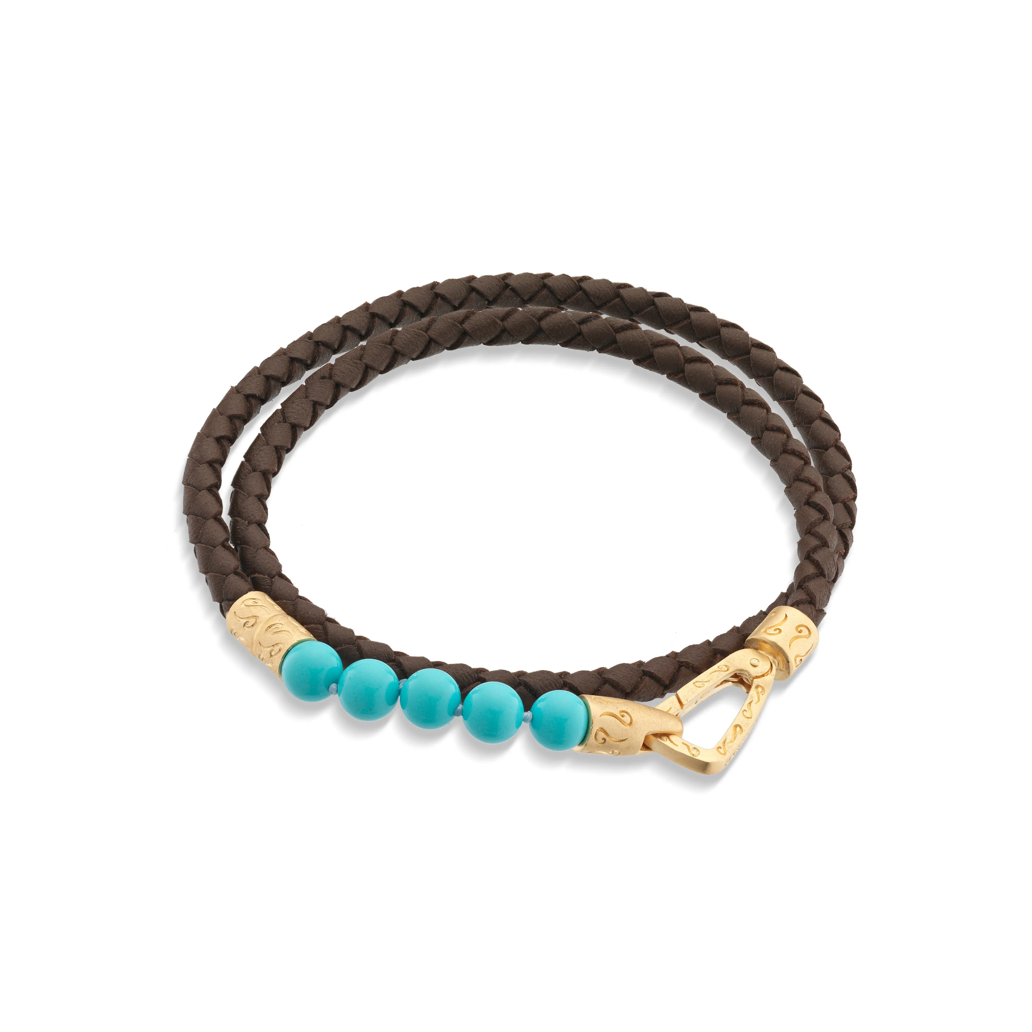 Polished 6mm Turquoise 18K Yellow Gold Vermeil Bracelet sold by Marco Dal Maso product image thumbnail 3
