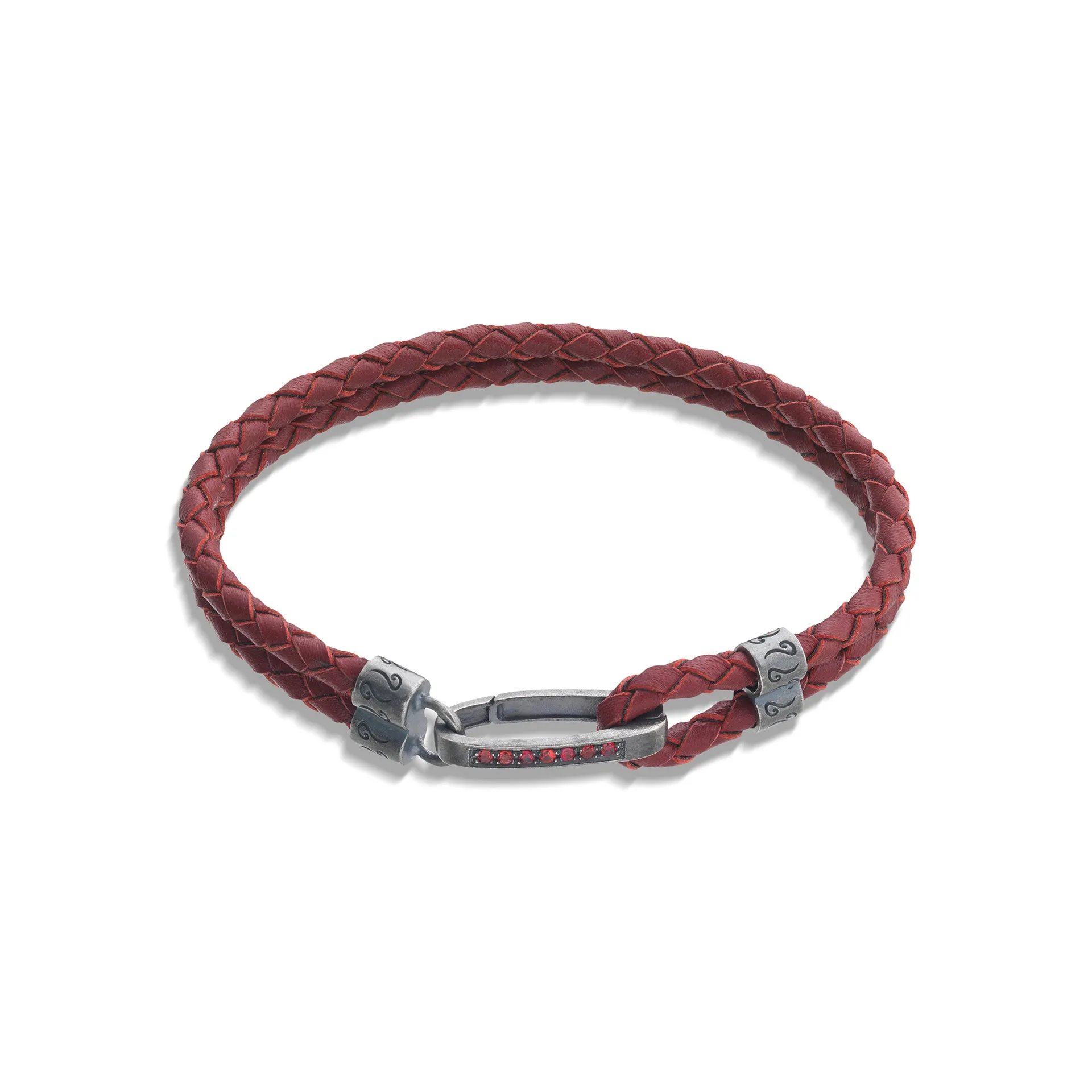 LASH Red Sapphires Silver Clasp Bracelet with Red Leather sold by Marco Dal Maso product image thumbnail 4