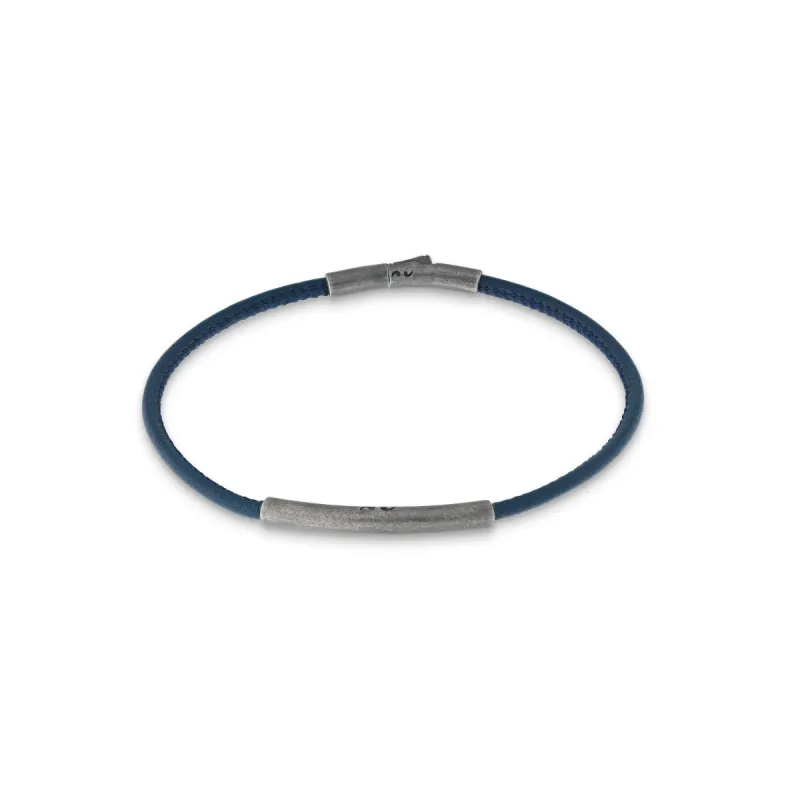 LASH Blue Leather and Silver Bracelet sold by Marco Dal Maso