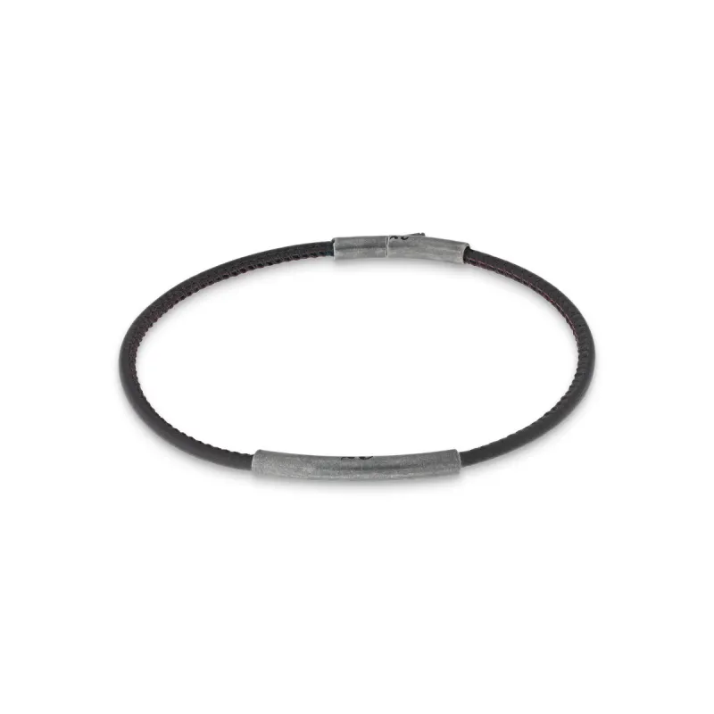 LASH Brown Leather and Silver Bracelet sold by Marco Dal Maso