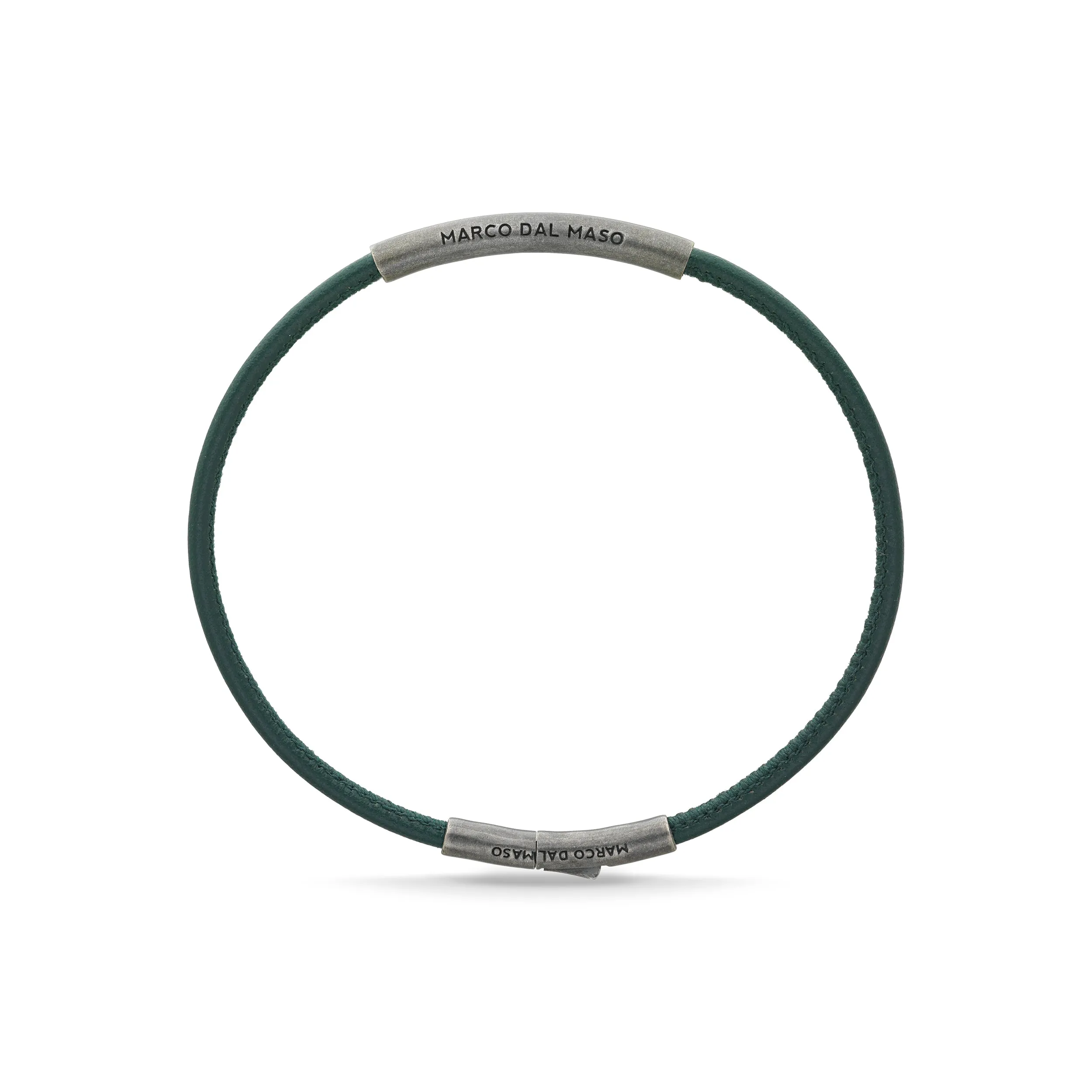 LASH Green Leather and Silver Bracelet sold by Marco Dal Maso product image thumbnail 3