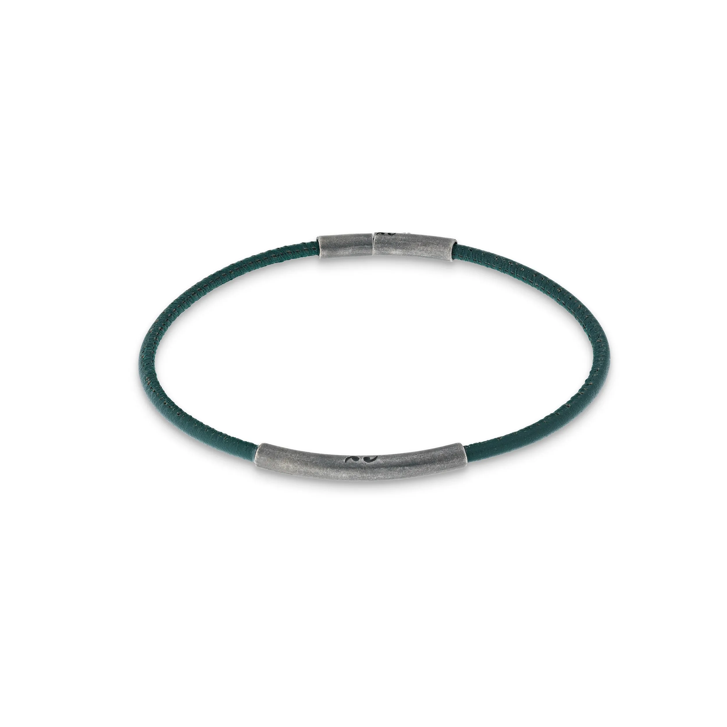 LASH Green Leather and Silver Bracelet sold by Marco Dal Maso
