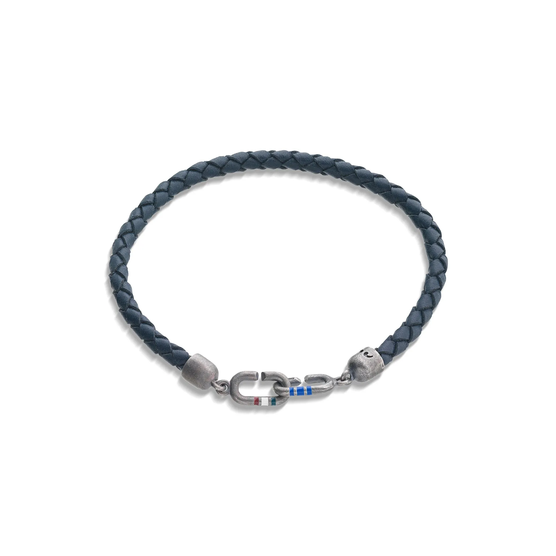 THE LINK Single Blue Enamel and Leather Bracelet sold by Marco Dal Maso product image thumbnail 3