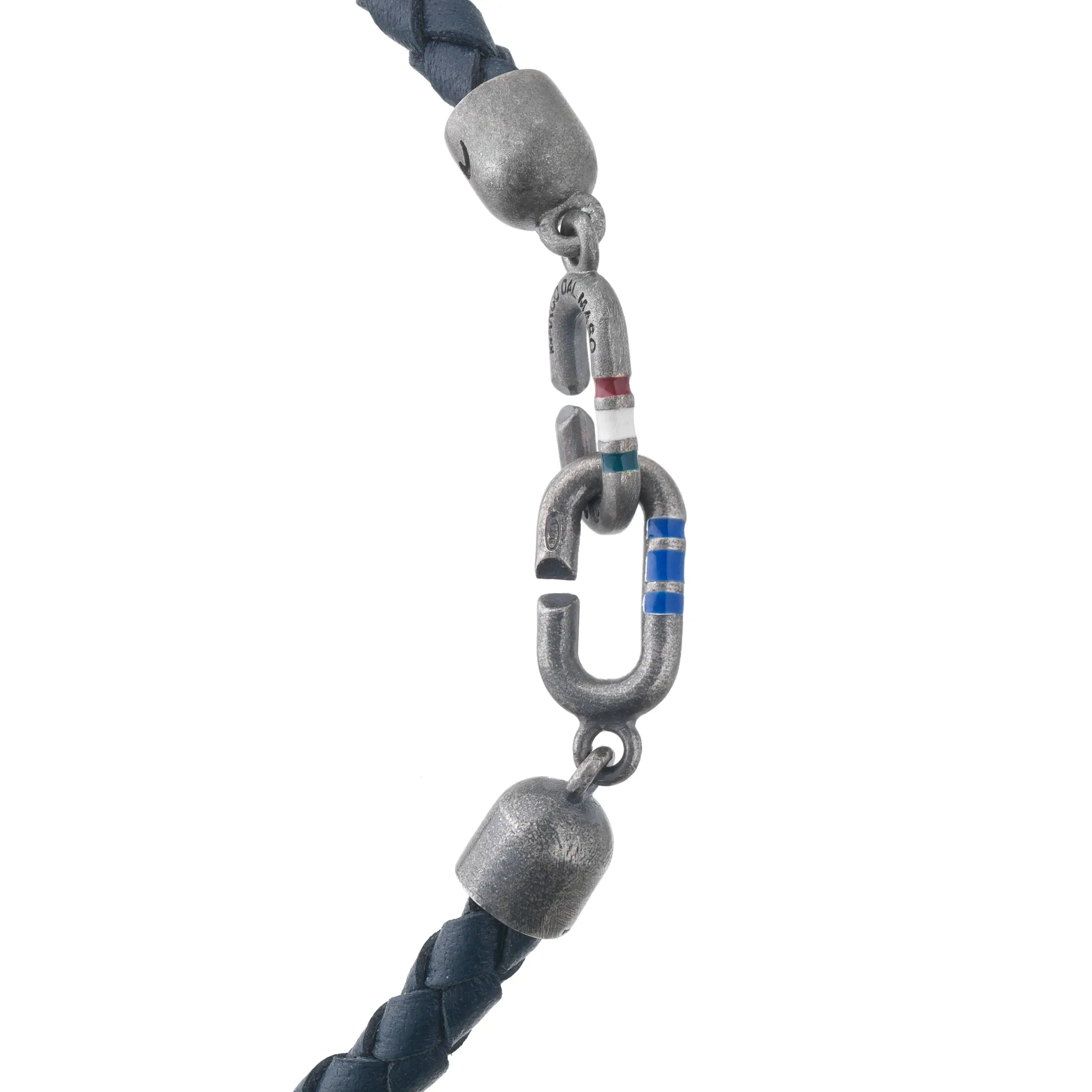 THE LINK Single Blue Enamel and Leather Bracelet sold by Marco Dal Maso product image thumbnail 2