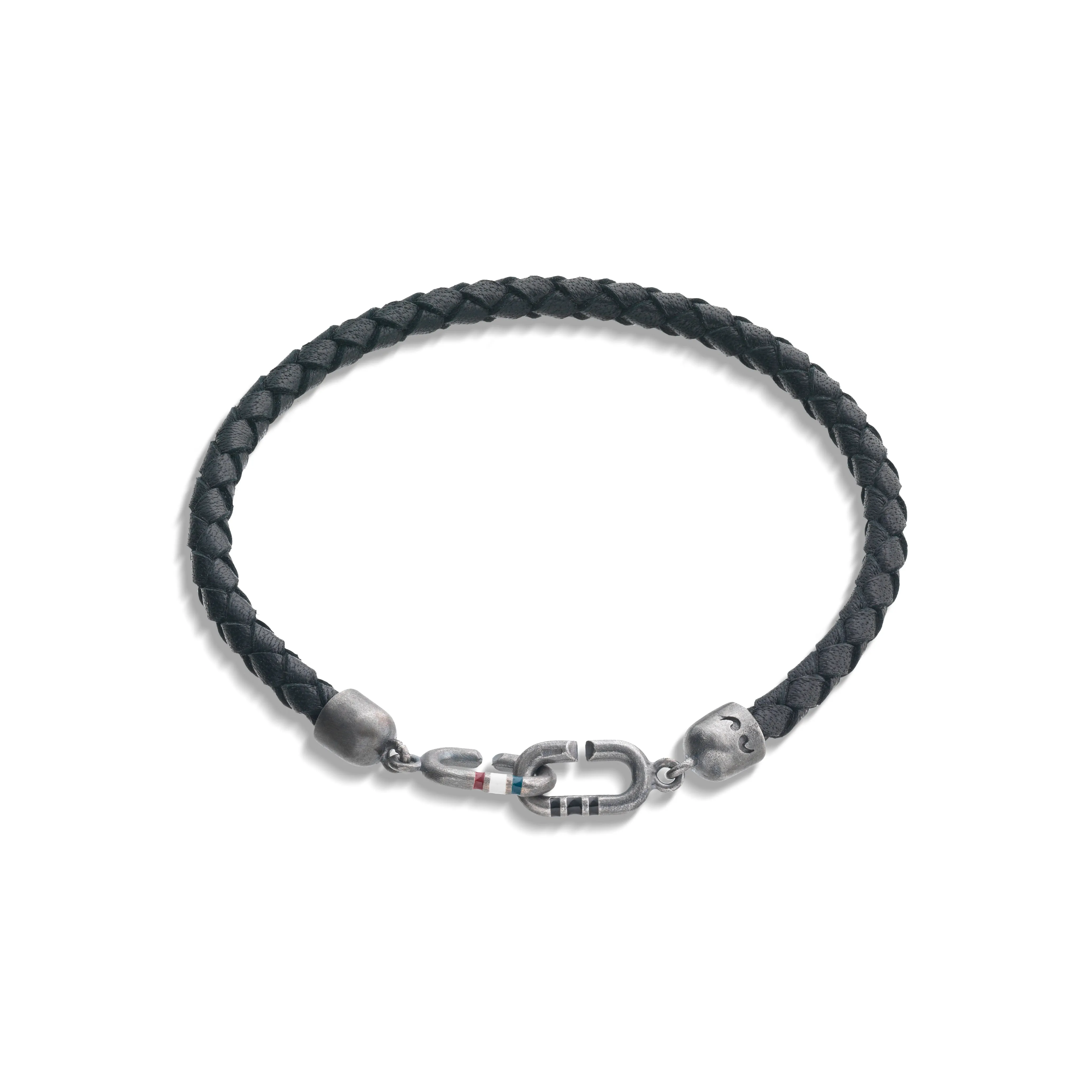 THE LINK Single Black Enamel and Leather Bracelet sold by Marco Dal Maso product image thumbnail 2