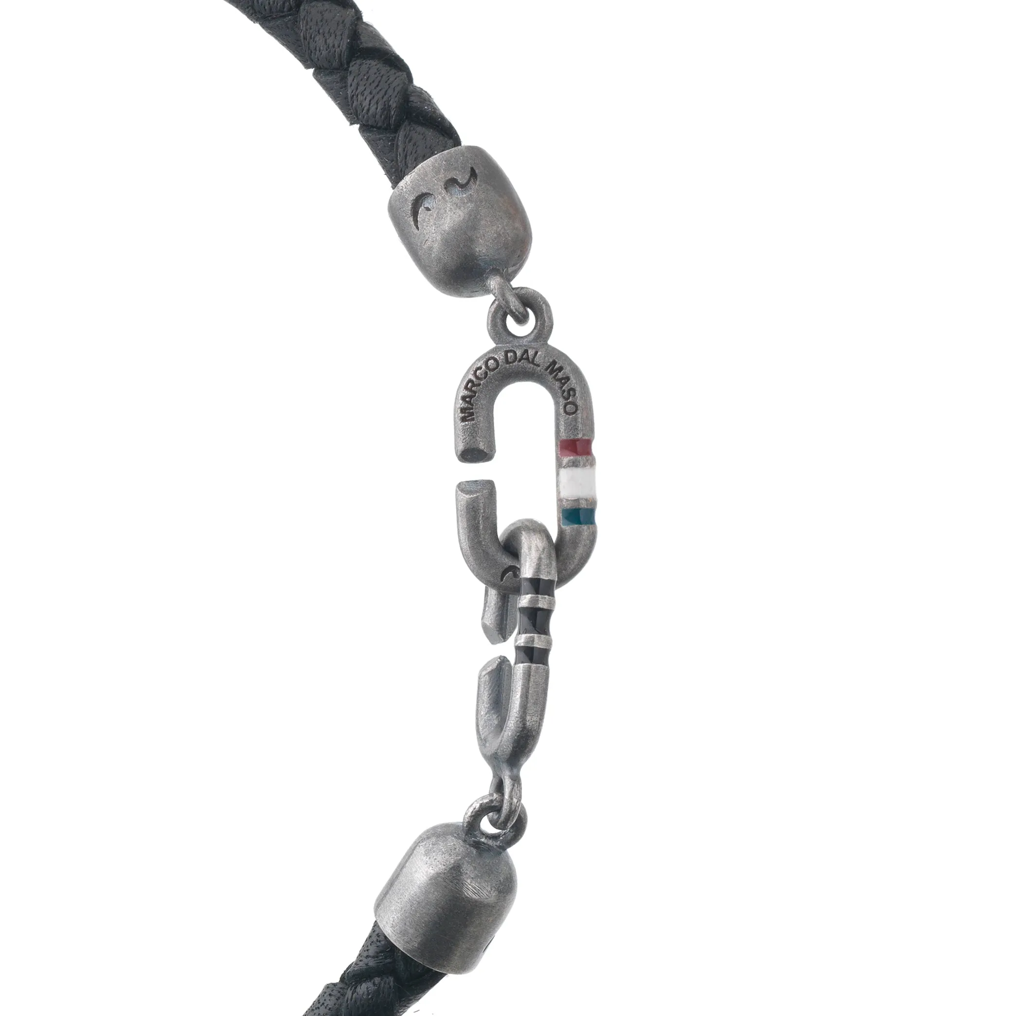 THE LINK Single Black Enamel and Leather Bracelet sold by Marco Dal Maso product image thumbnail 3