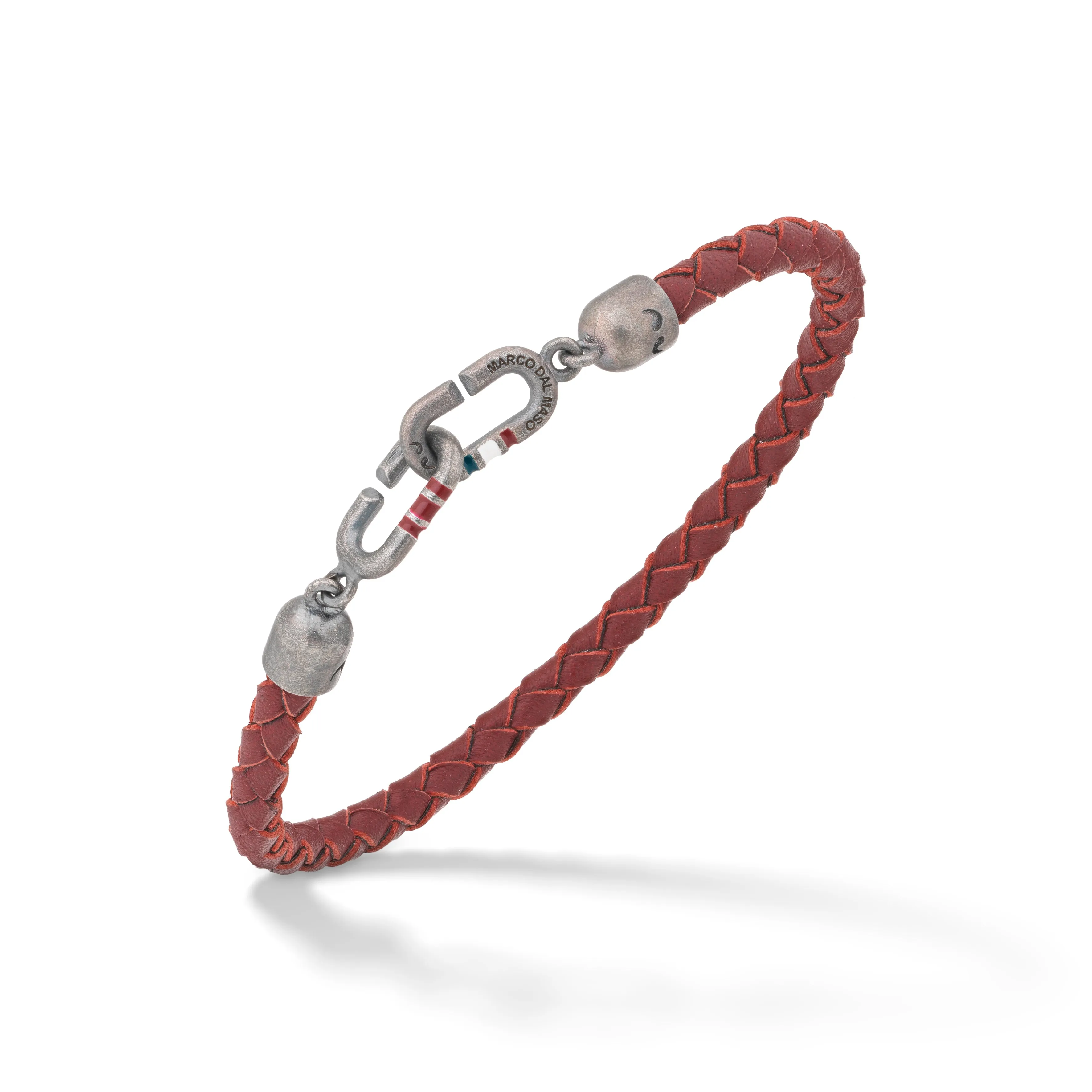 THE LINK Single Red Enamel and Leather Bracelet sold by Marco Dal Maso