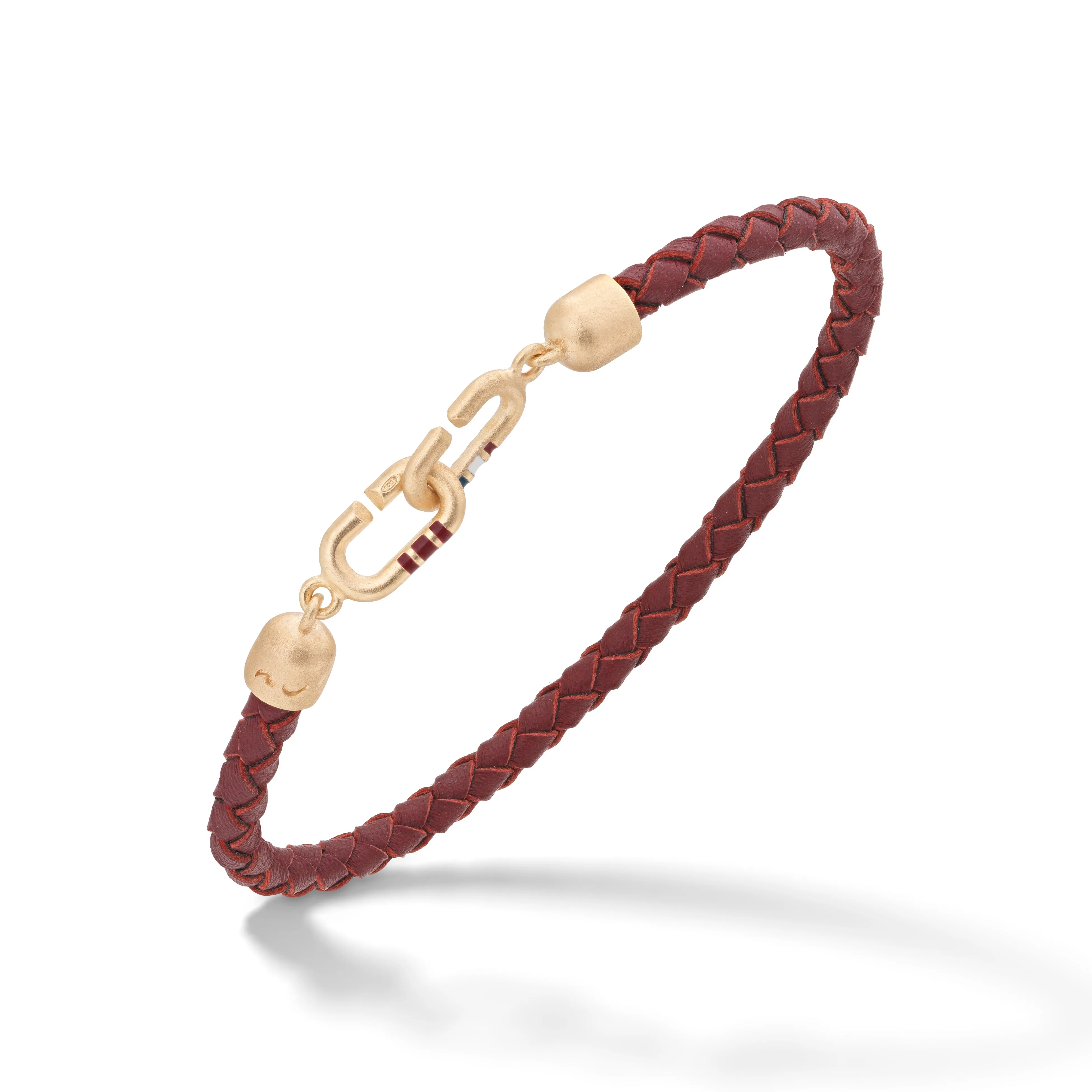 THE LINK 18K Vermeil Single Red Enamel and Leather Bracelet sold by Marco Dal Maso