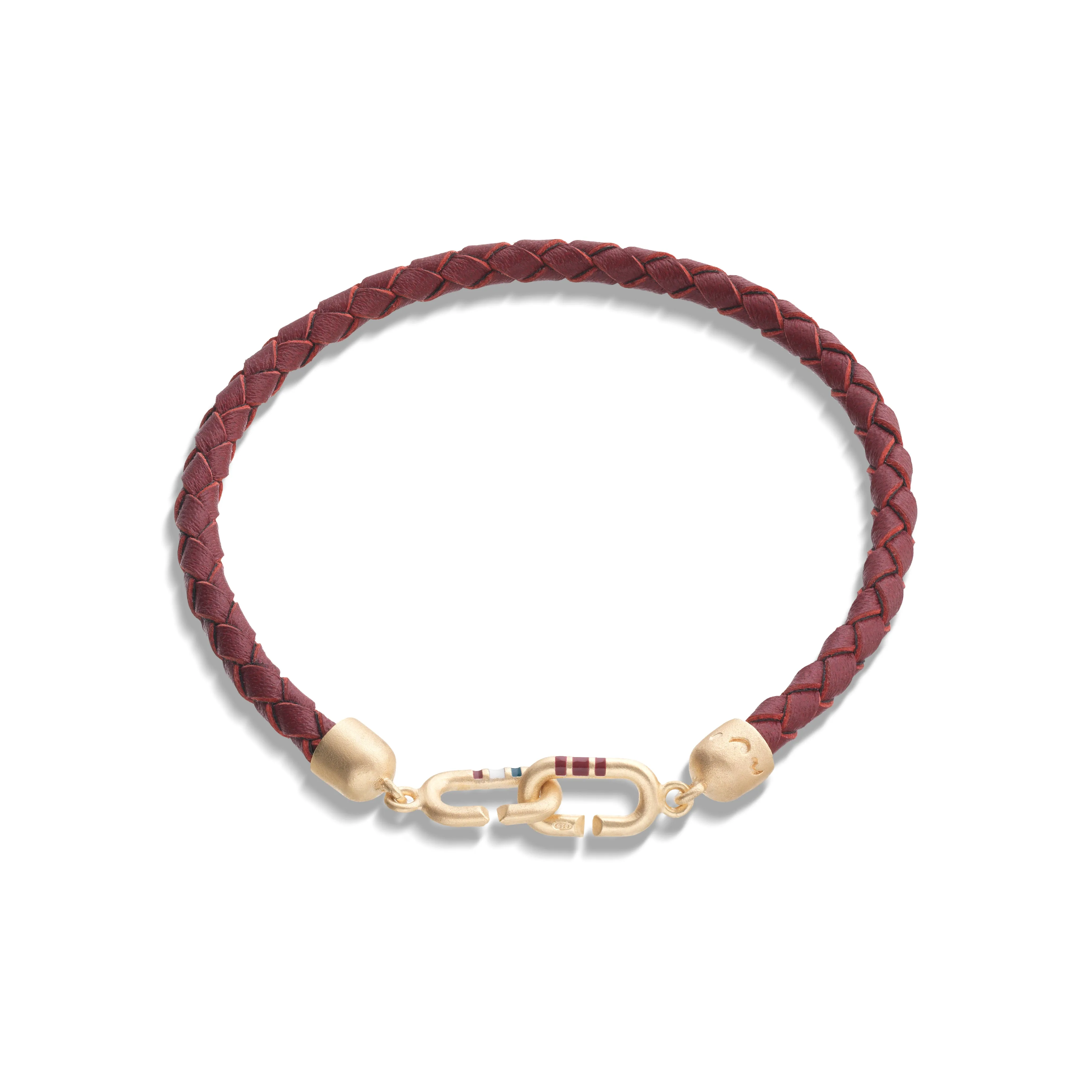 THE LINK 18K Vermeil Single Red Enamel and Leather Bracelet sold by Marco Dal Maso product image thumbnail 3