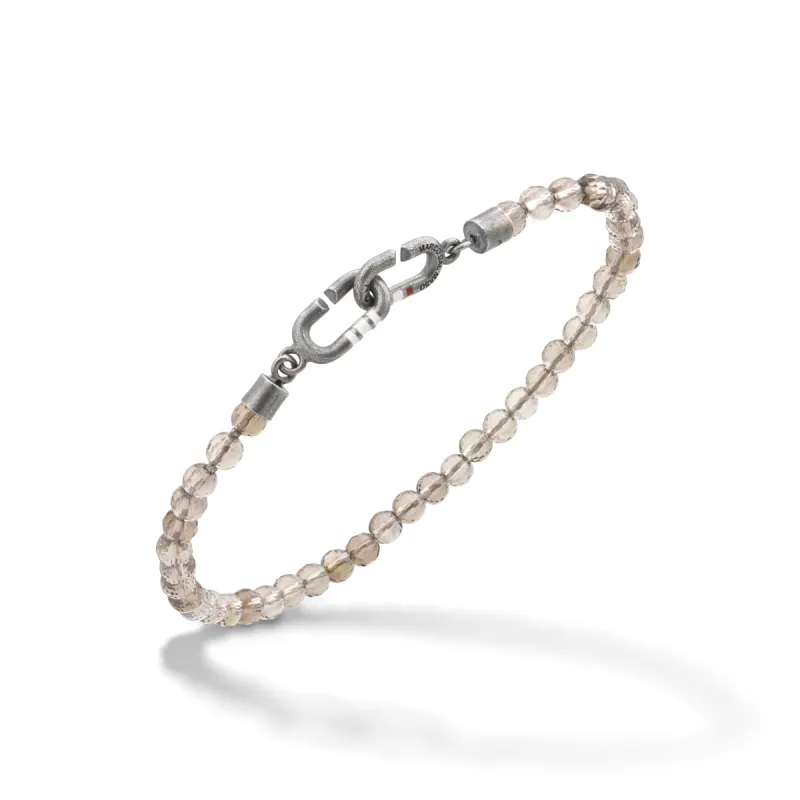 THE LINK Mini Smoky Quartz Beaded Eternity Bracelet sold by Marco Dal Maso
