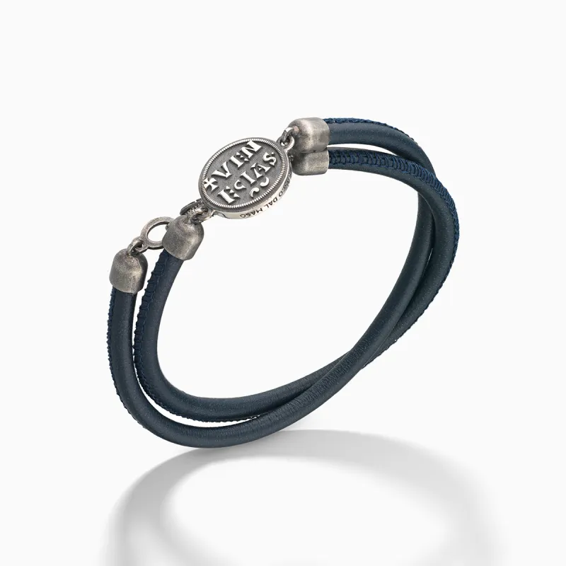 MONETA Blue Leather Bracelet sold by Marco Dal Maso
