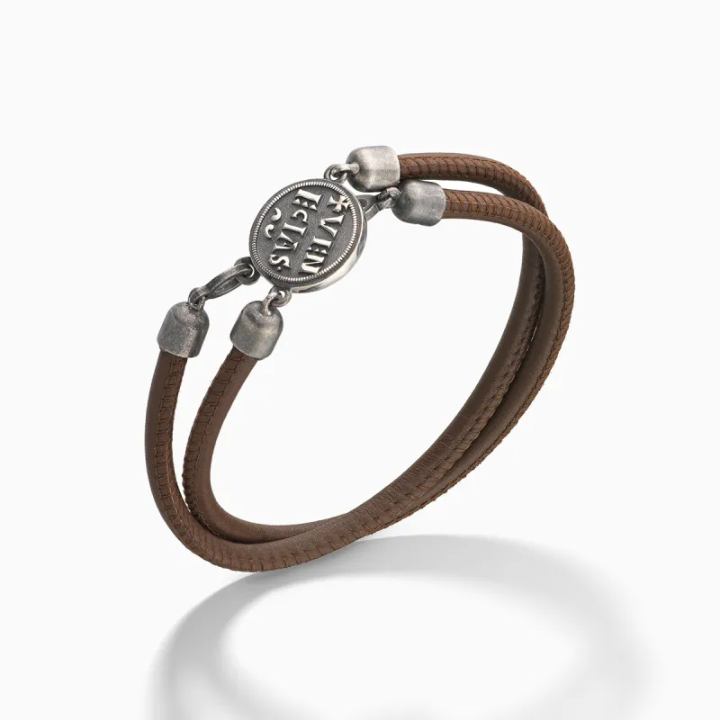 MONETA Brown Leather Bracelet sold by Marco Dal Maso