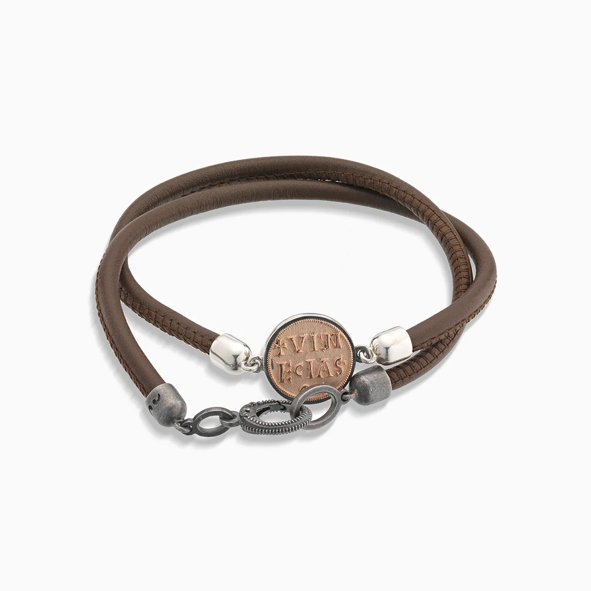 MONETA 18K Rose Vermeil Bracelet With Brown Leather sold by Marco Dal Maso product image thumbnail 3