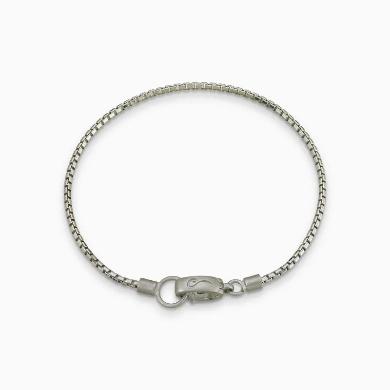 ULYSSES Silver Bracelet with Polished Chain and Matte Clasp sold by Marco Dal Maso
