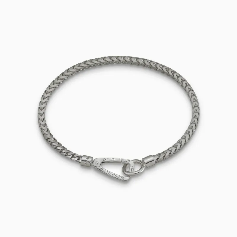ULYSSES Silver Bracelet with Matte Chain and Polished Clasp sold by Marco Dal Maso