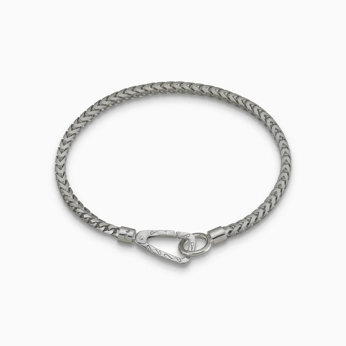 ULYSSES Silver Bracelet with Matte Chain and Polished Clasp sold by Marco Dal Maso