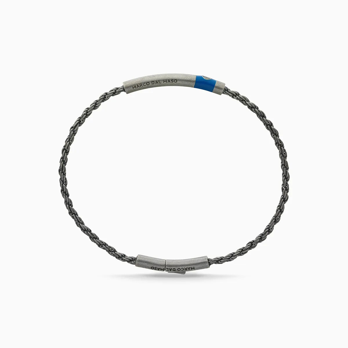 ULYSSES Cord Bracelet with Black Diamond and Blue Enamel sold by Marco Dal Maso product image thumbnail 2