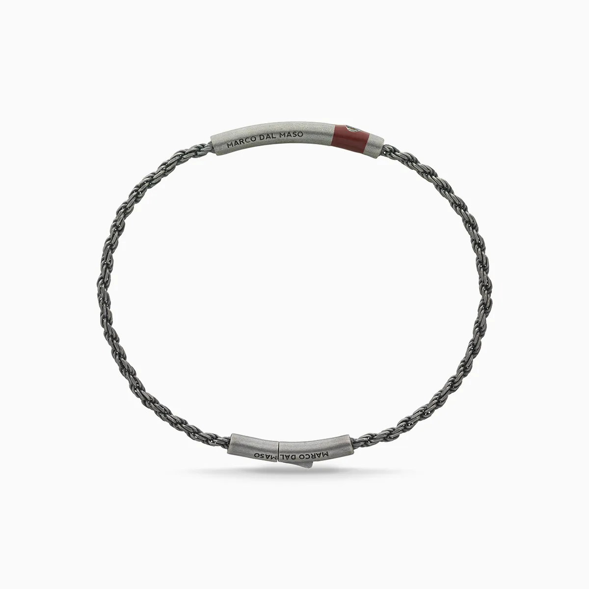 ULYSSES Cord Bracelet with Black Diamond and Red Enamel sold by Marco Dal Maso product image thumbnail 3