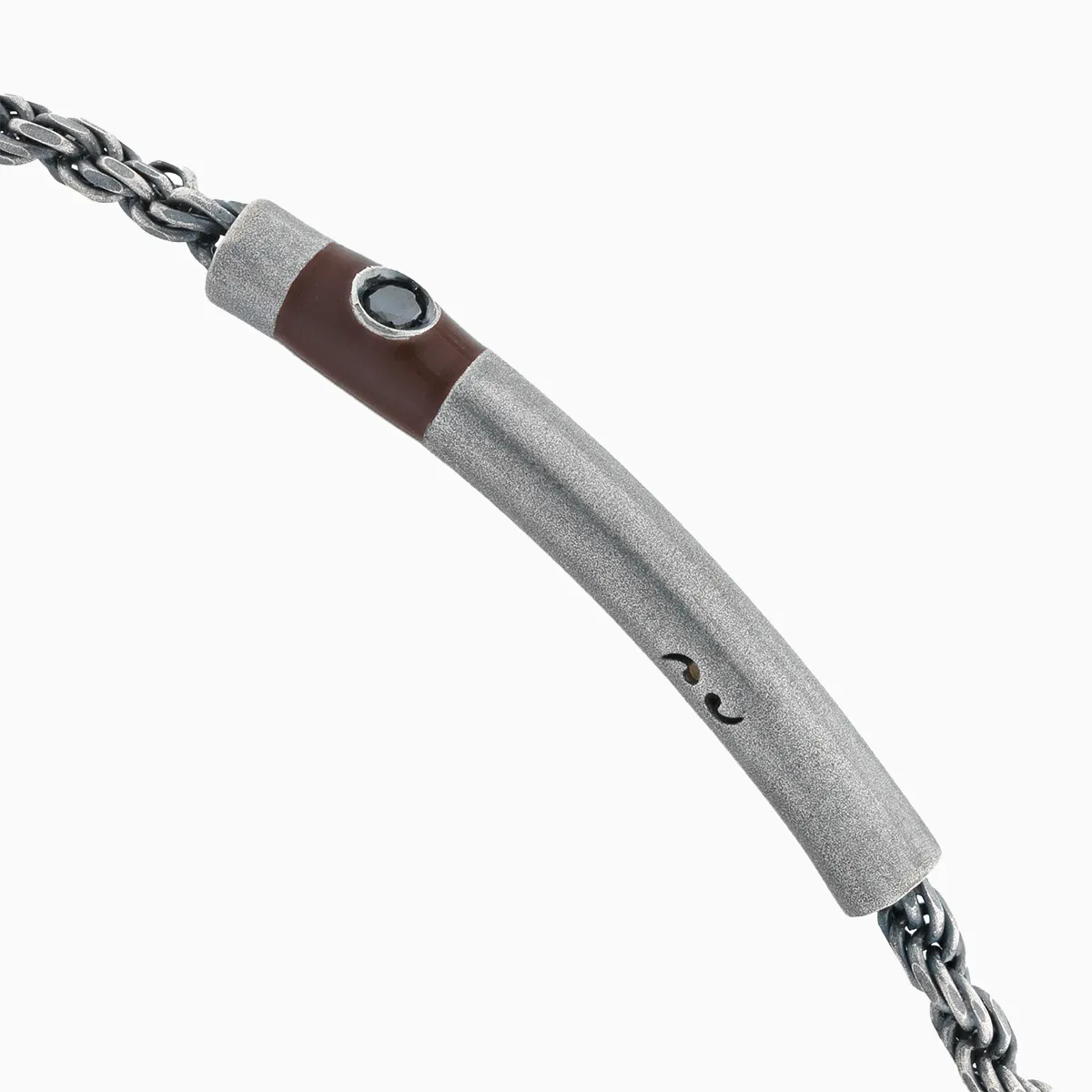 ULYSSES Cord Bracelet with Black Diamond and Brown Enamel sold by Marco Dal Maso product image thumbnail 4