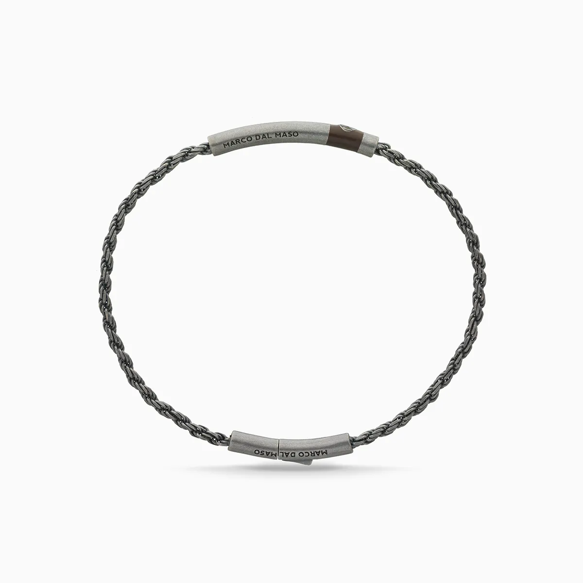 ULYSSES Cord Bracelet with Black Diamond and Brown Enamel sold by Marco Dal Maso product image thumbnail 3
