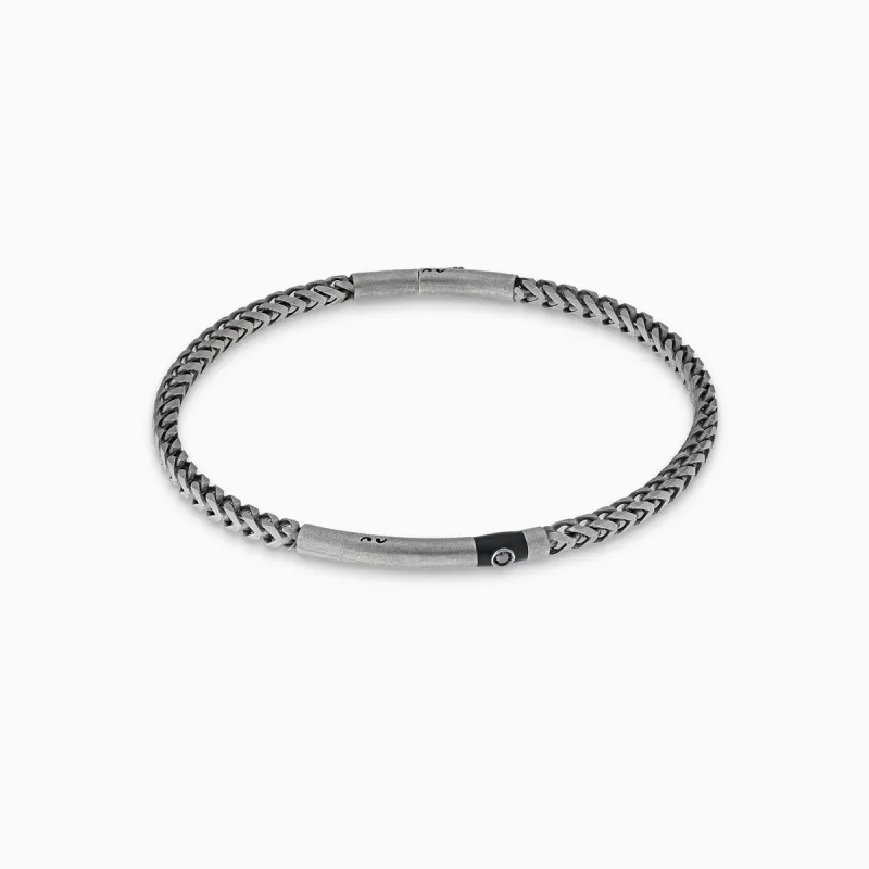ULYSSES Chain Bracelet with Black Diamond and Black Enamel sold by Marco Dal Maso