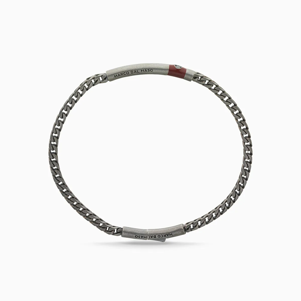 ULYSSES Chain Bracelet with Black Diamond and Red Enamel sold by Marco Dal Maso product image thumbnail 4